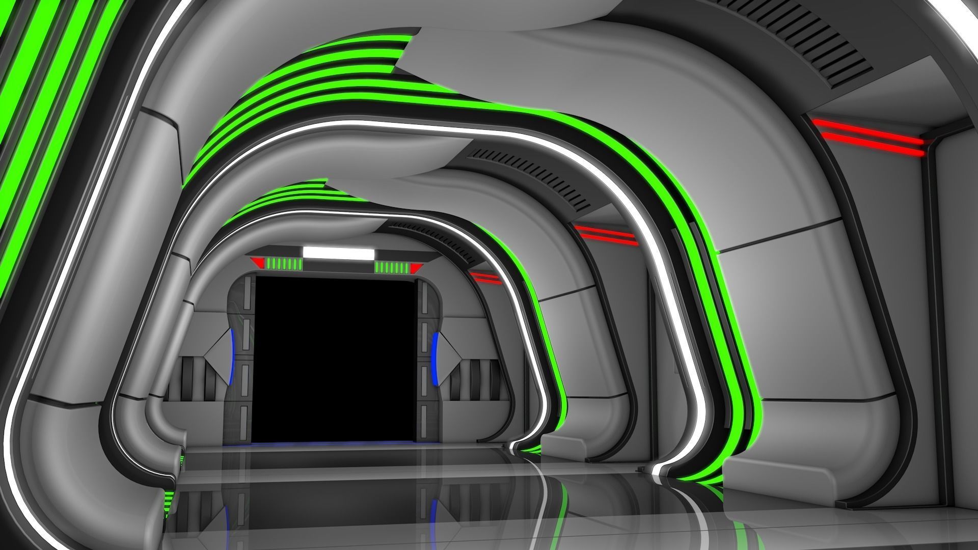 Sci Fi Corridor 3D model_5