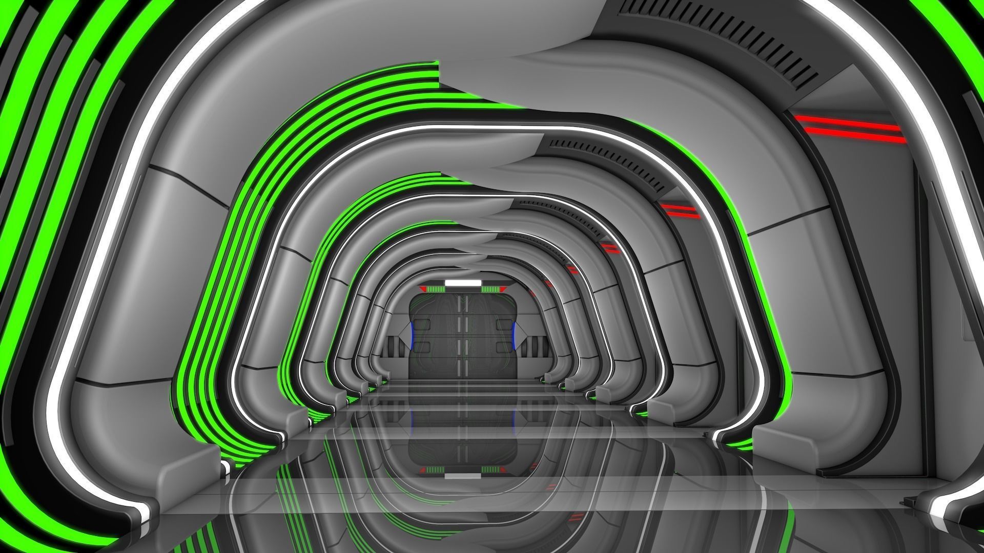 Sci Fi Corridor 3D model_1