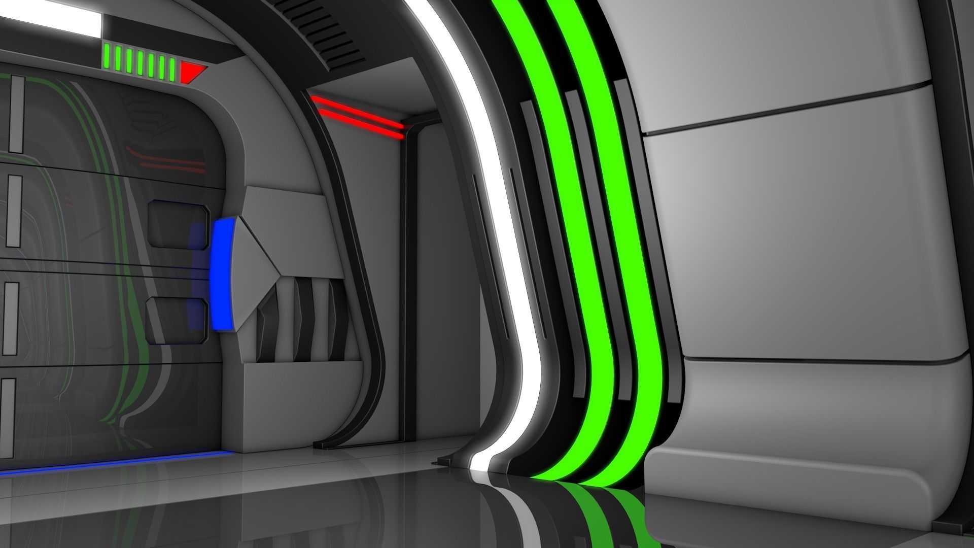 Sci Fi Corridor 3D model_3