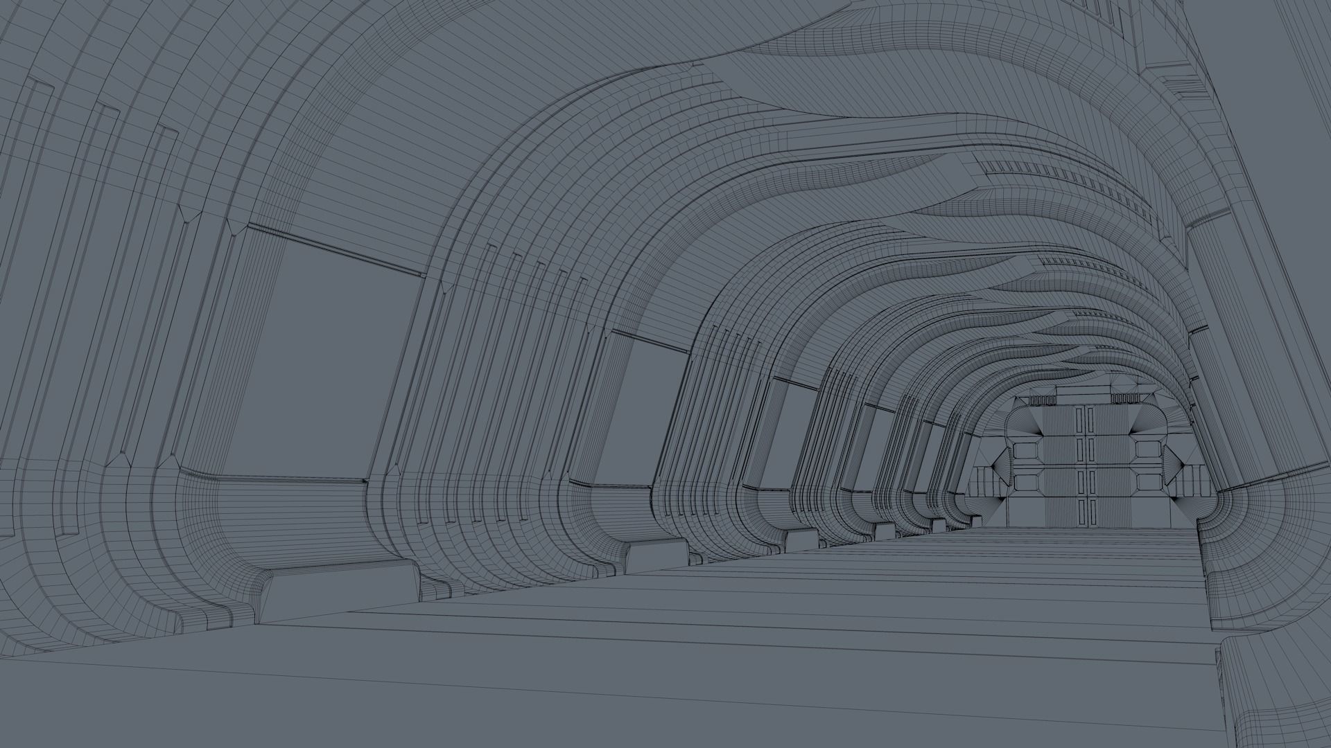 Sci Fi Corridor 3D model_10