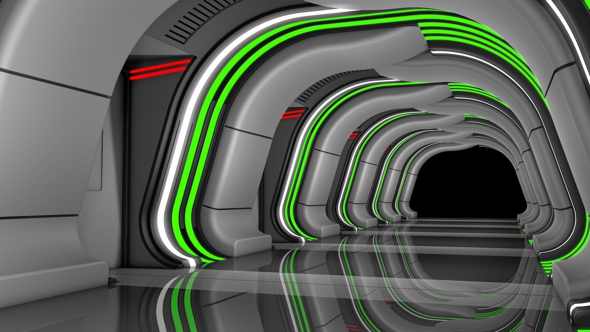 Sci Fi Corridor 3D model_4