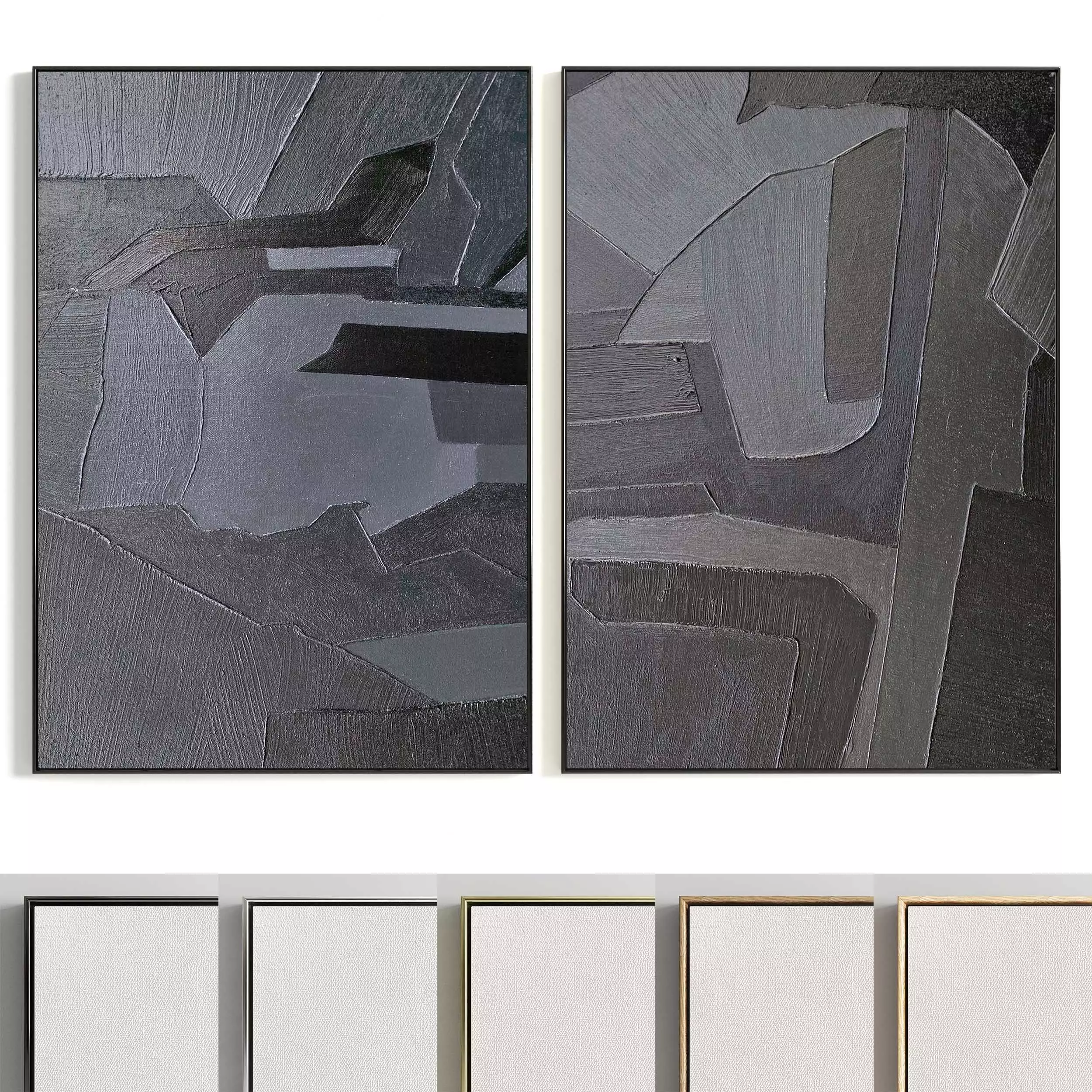 Plaster Two Photo Frame 327 Low-poly 3D model_0