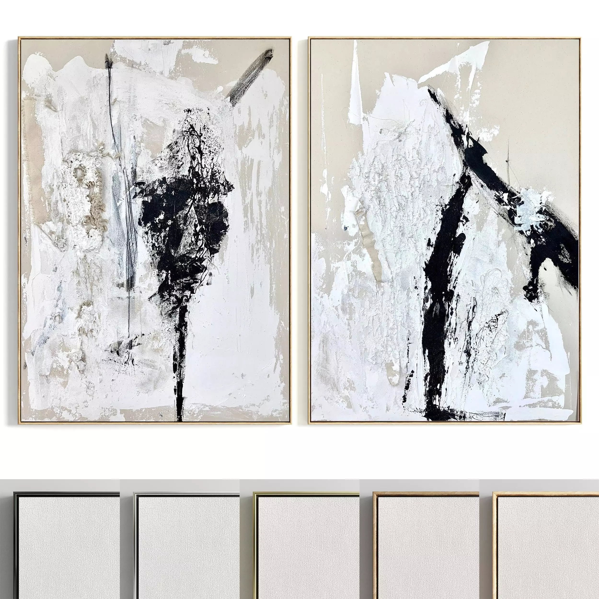 Plaster Two Photo Frame 329 Low-poly 3D model_0