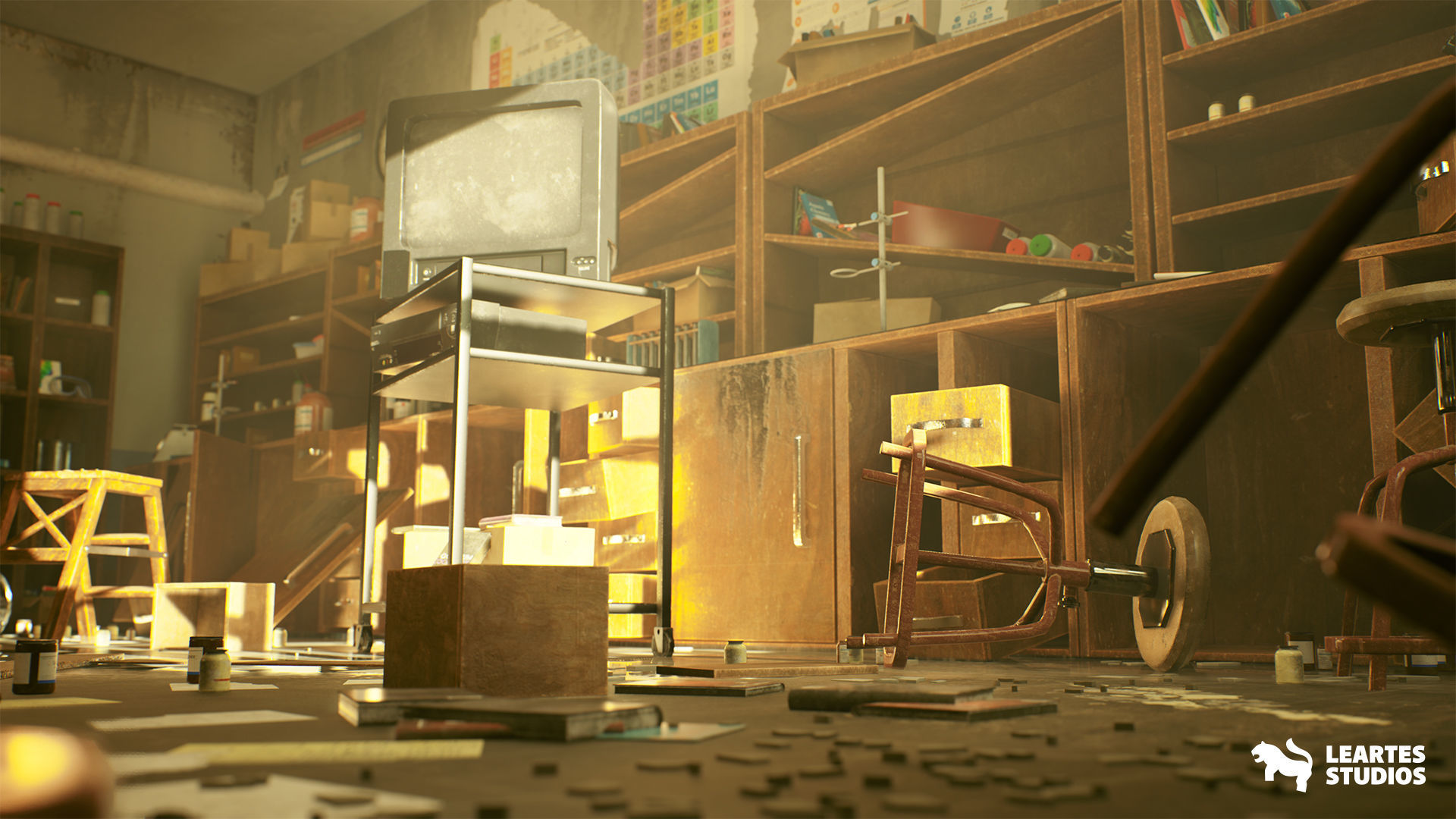 Abandoned Classroom Low-poly 3D model_2