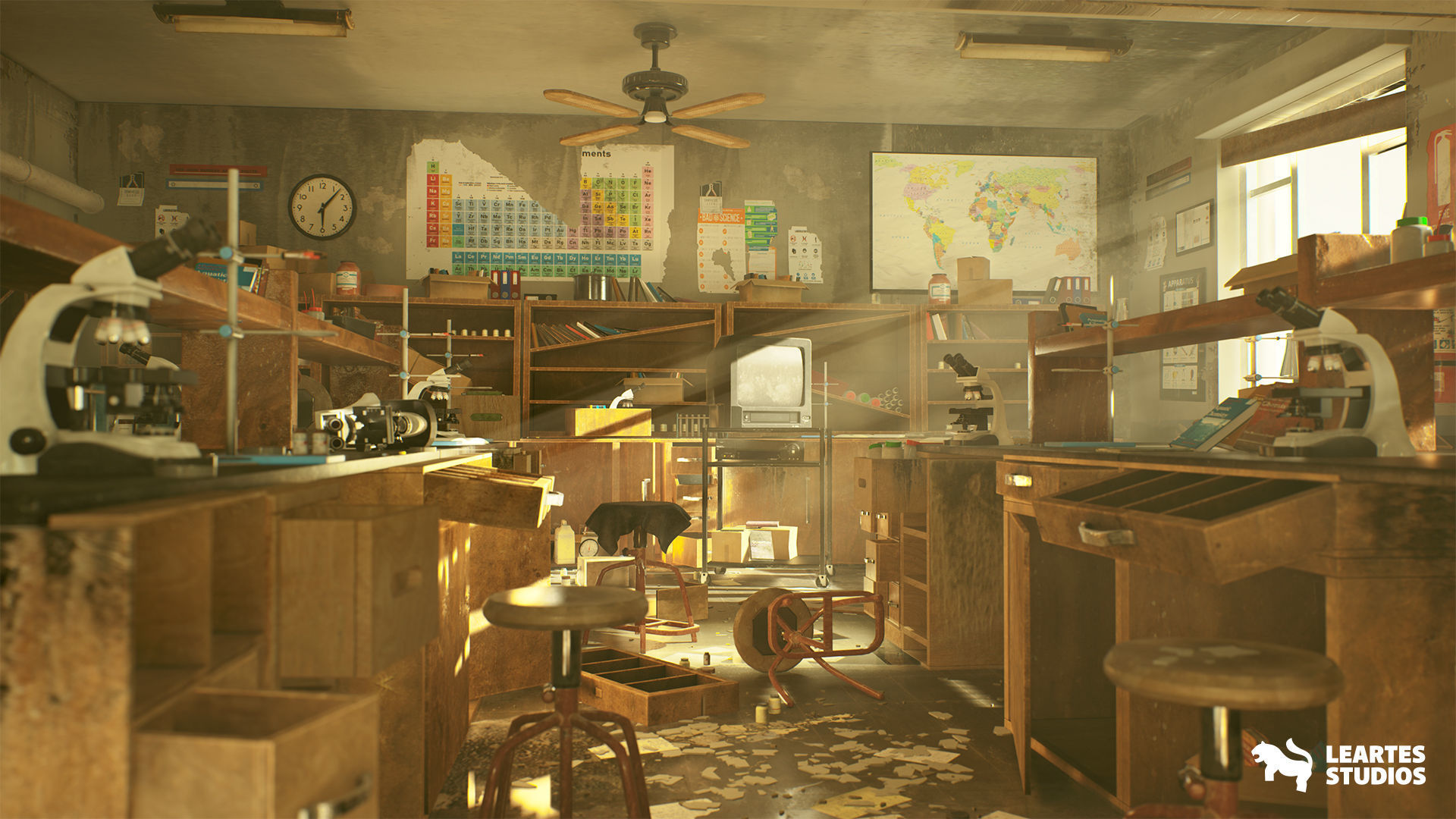 Abandoned Classroom Low-poly 3D model_5