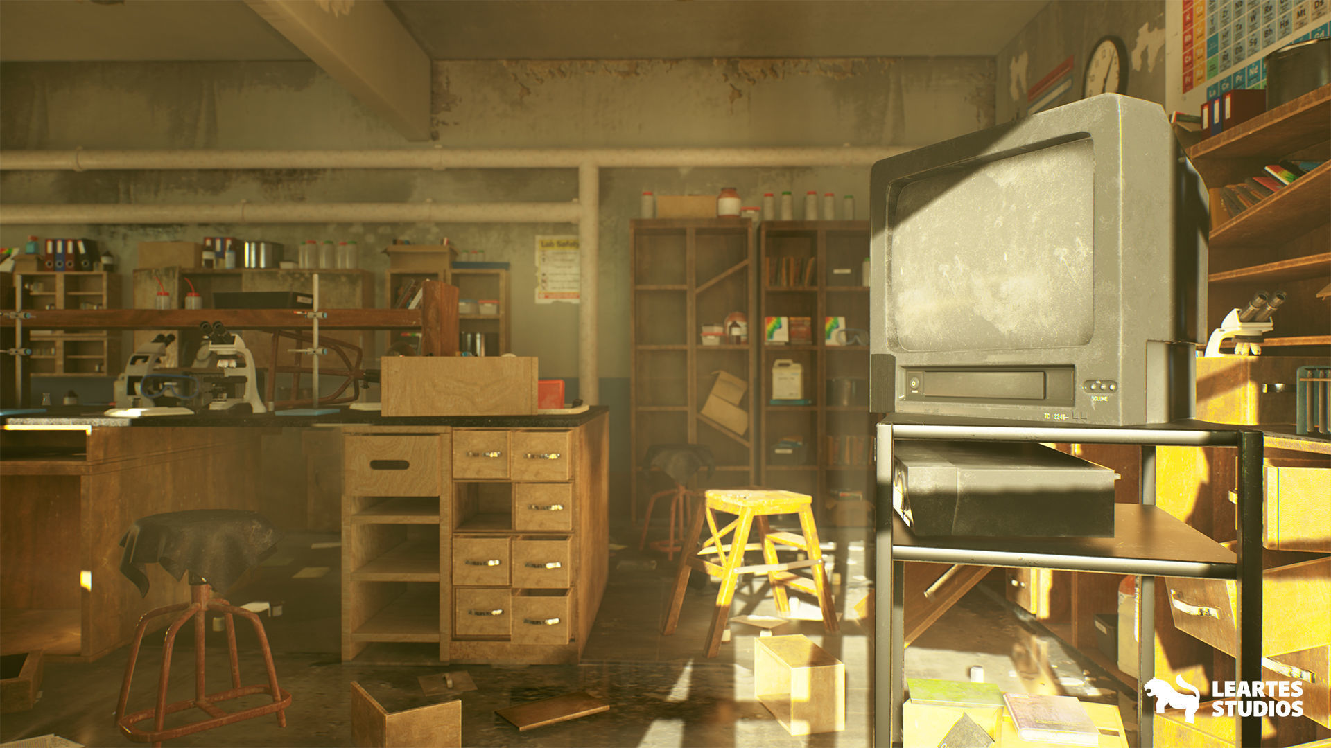 Abandoned Classroom Low-poly 3D model_12