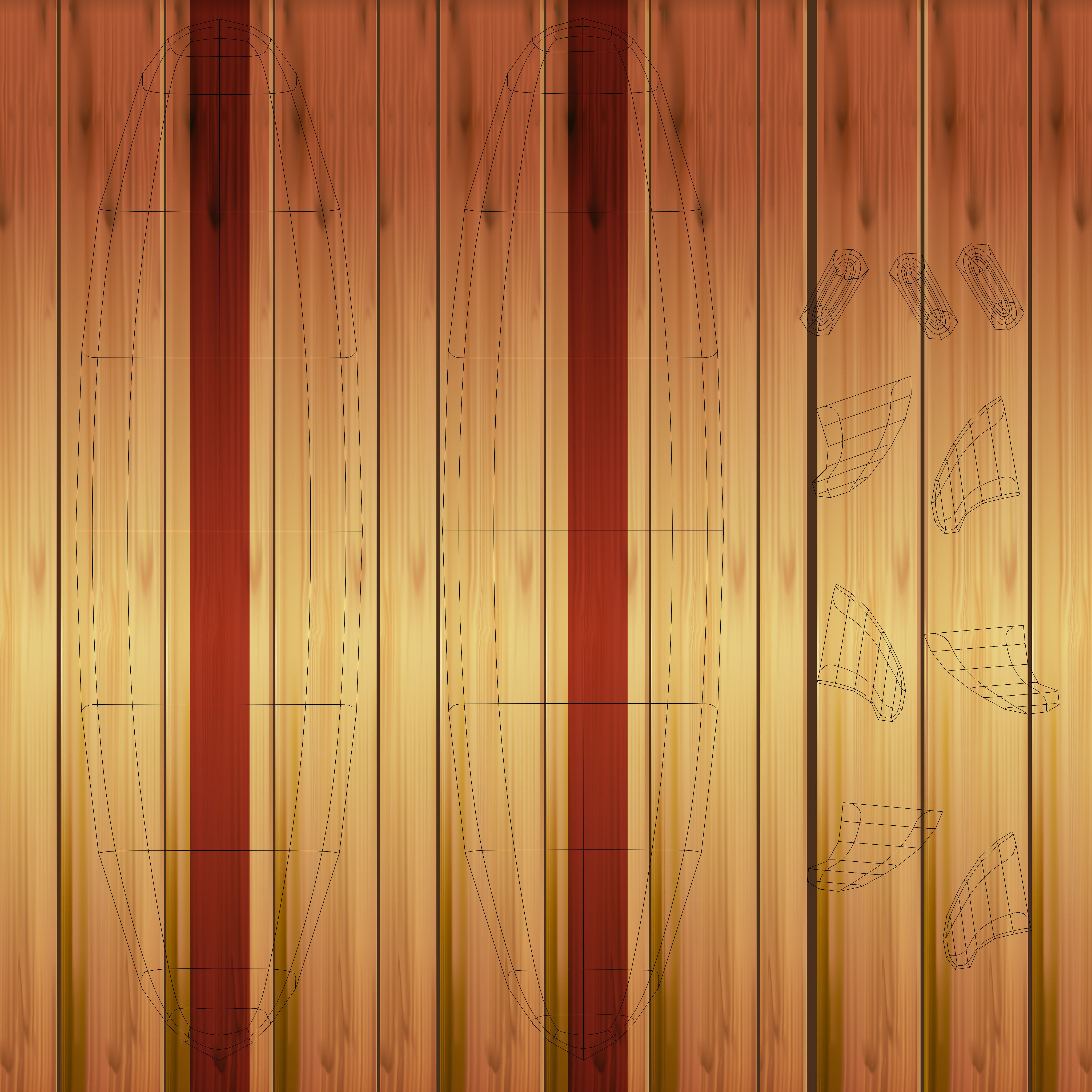 Surfboards Low-poly 3D model_28