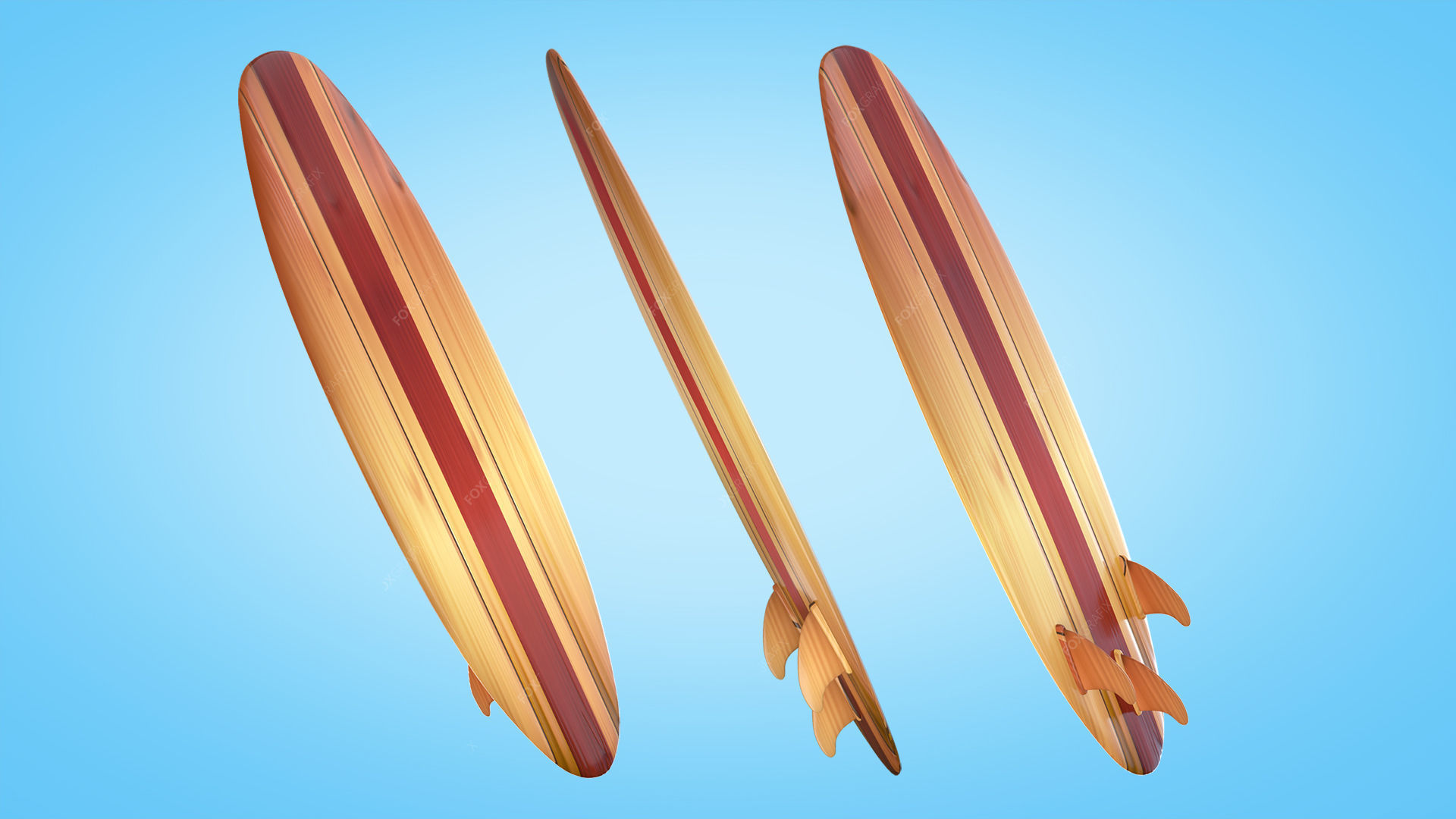 Surfboards Low-poly 3D model_13