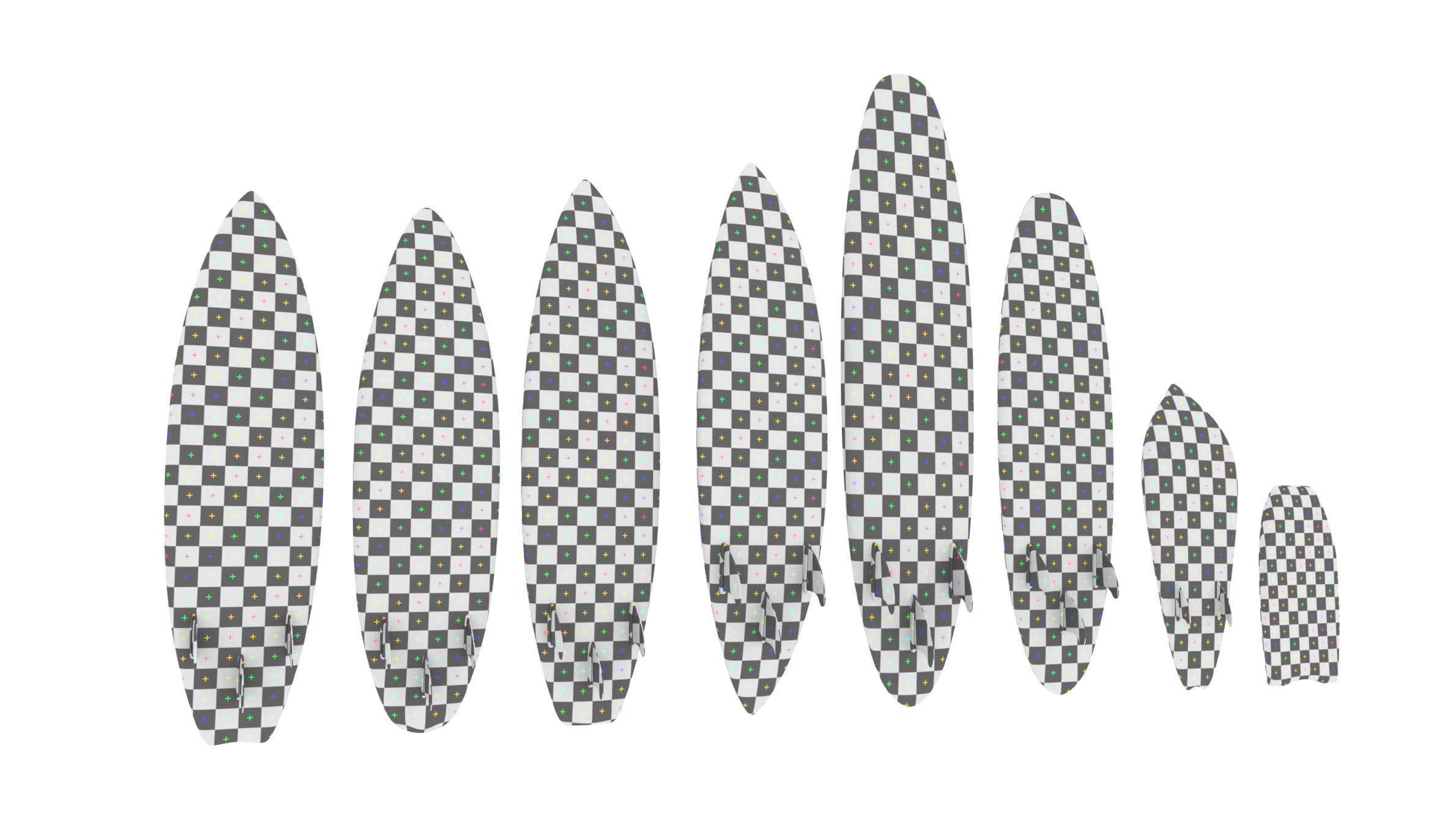 Surfboards Low-poly 3D model_24