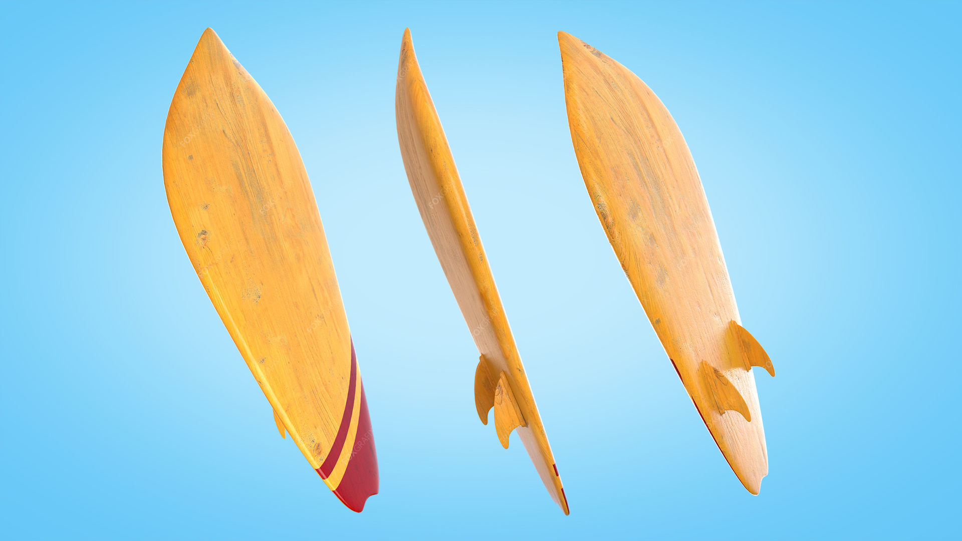 Surfboards Low-poly 3D model_17