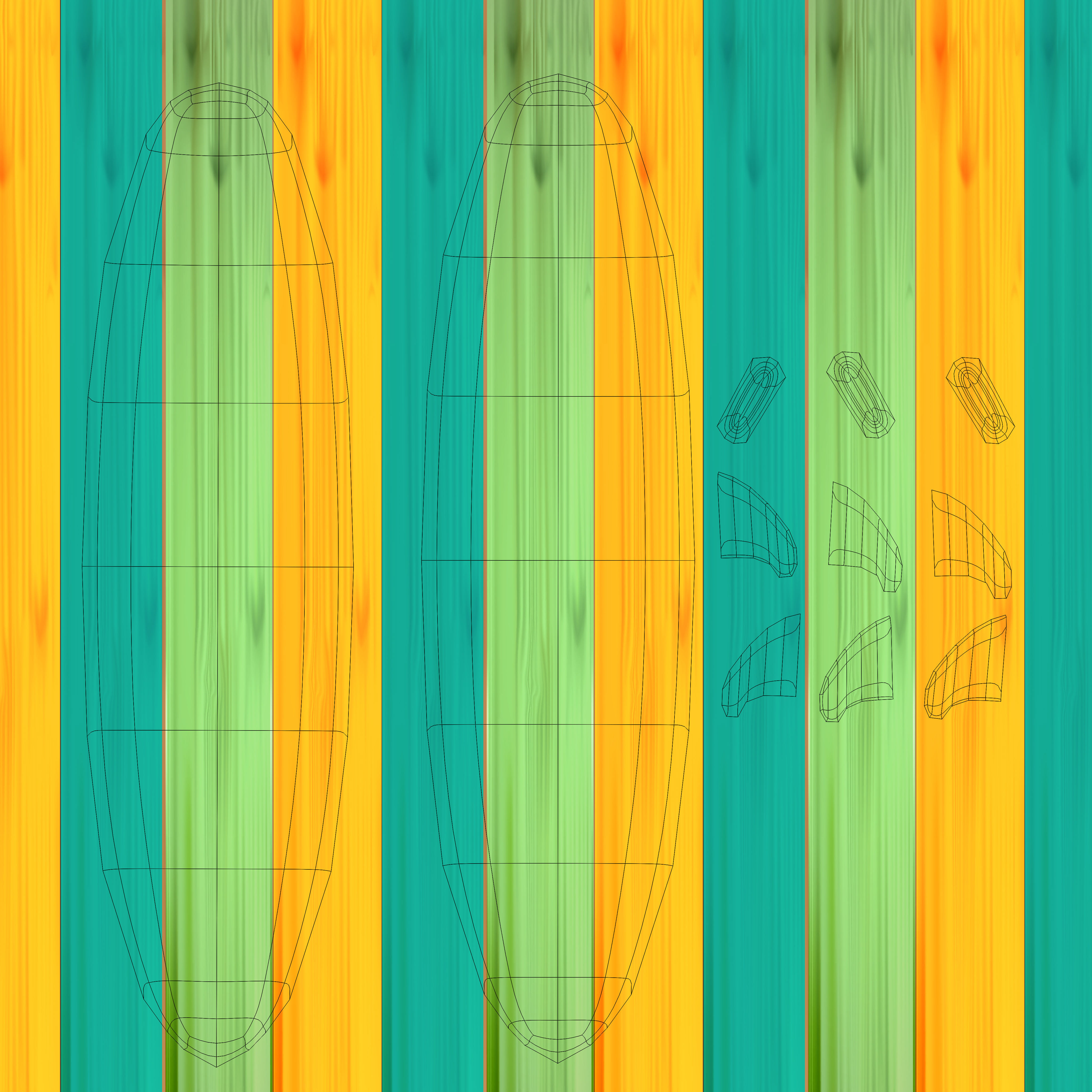 Surfboards Low-poly 3D model_29