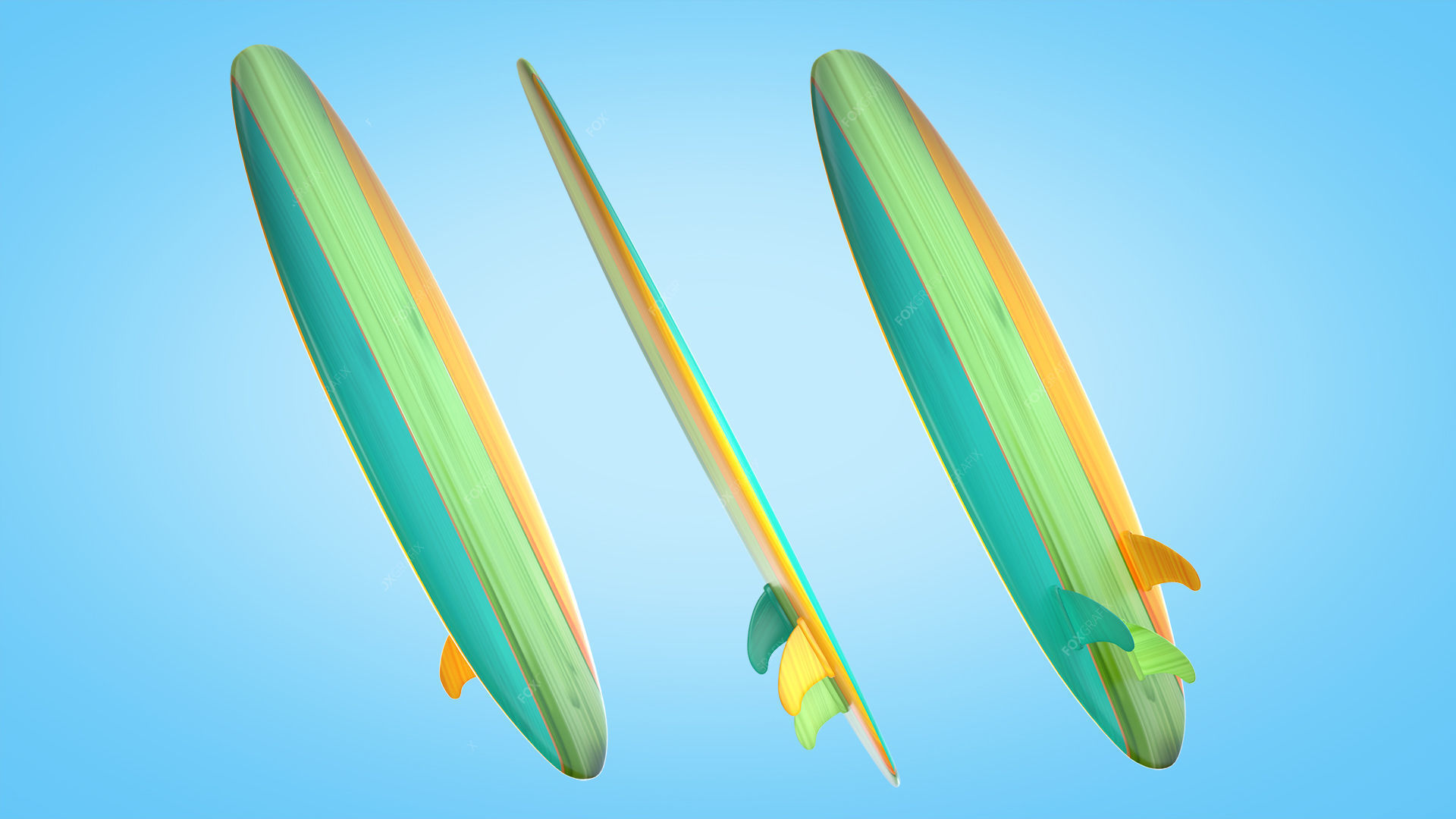 Surfboards Low-poly 3D model_12