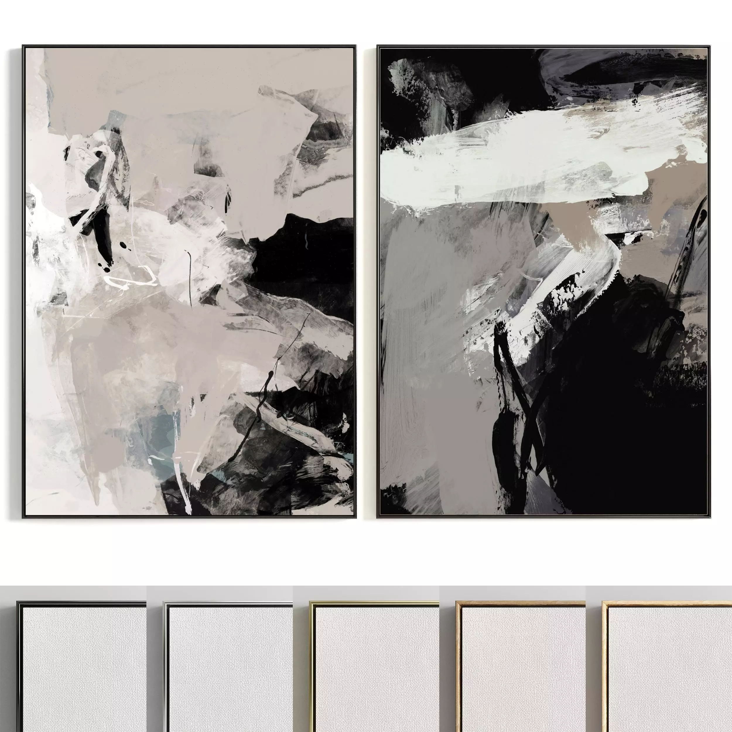 Plaster Two Photo Frame 332 Low-poly 3D model_0