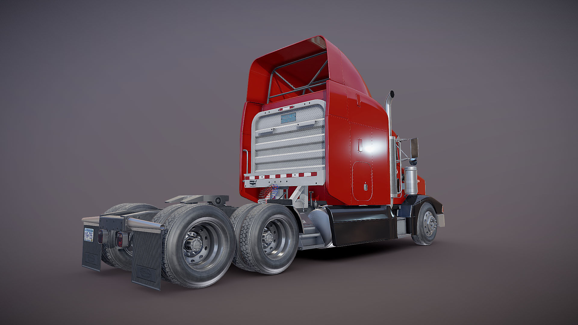 Peterbilt 377 Low-poly 3D model_21