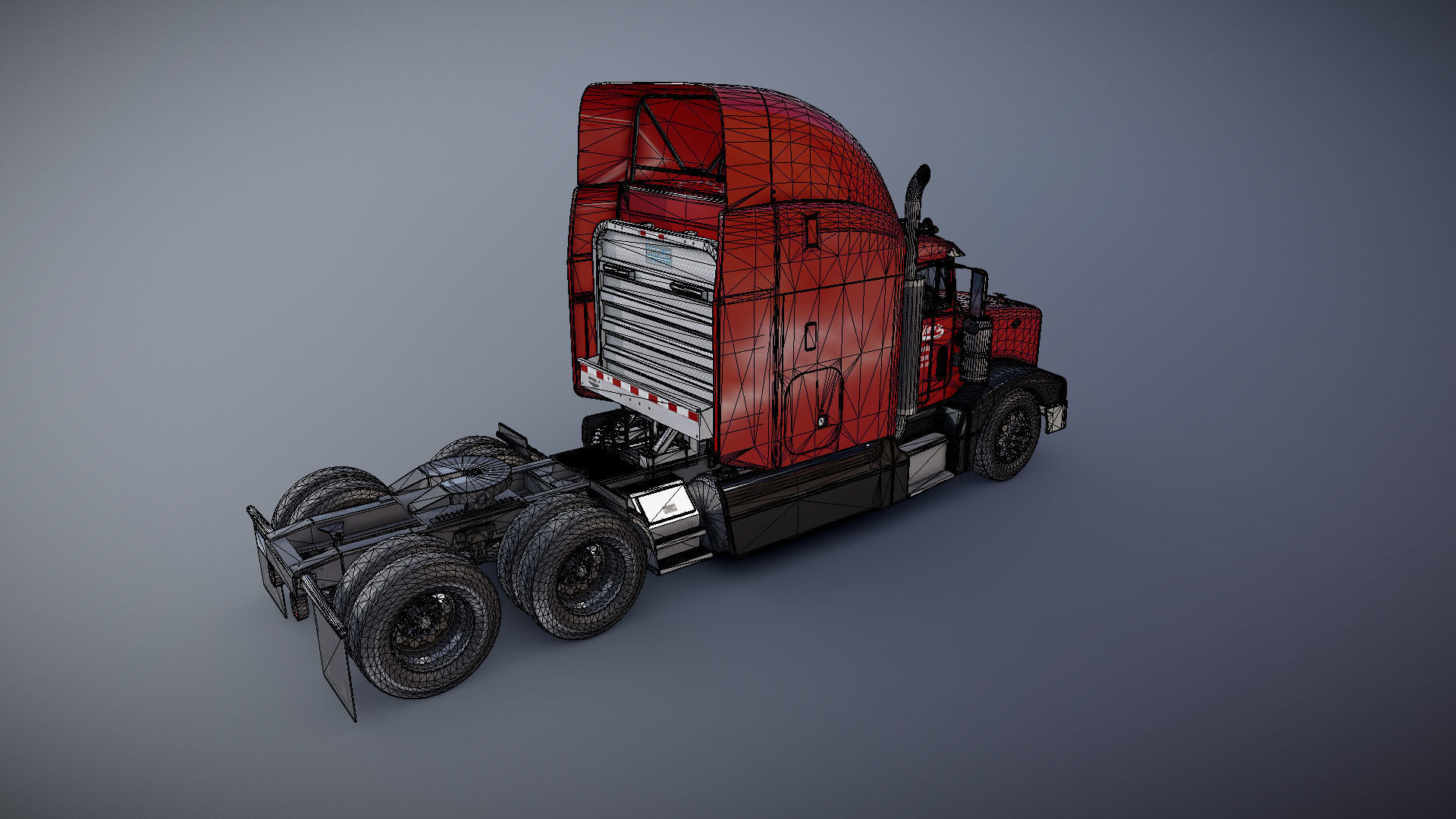 Peterbilt 377 Low-poly 3D model_27