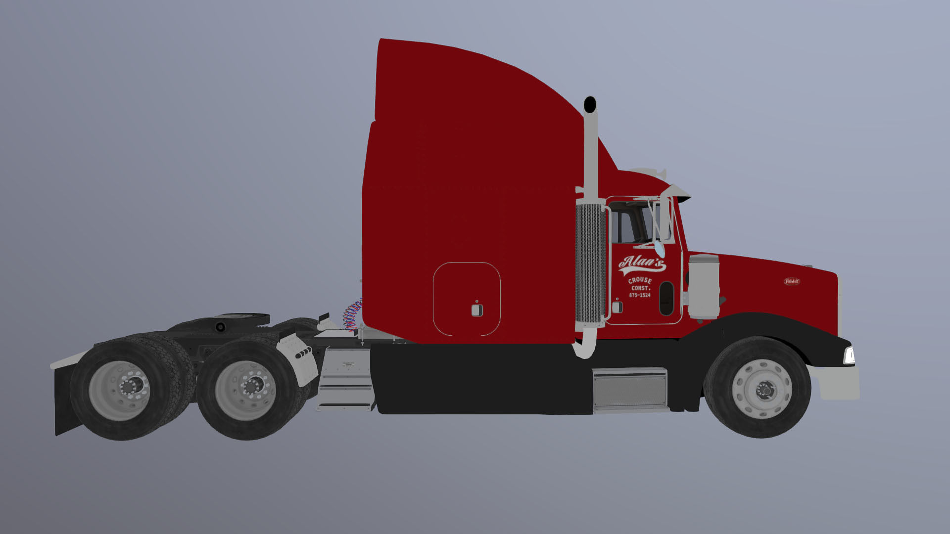 Peterbilt 377 Low-poly 3D model_34