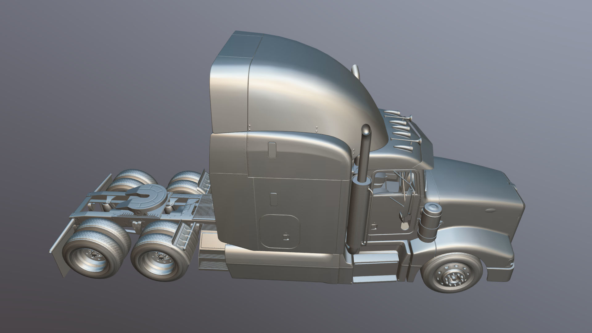 Peterbilt 377 Low-poly 3D model_37