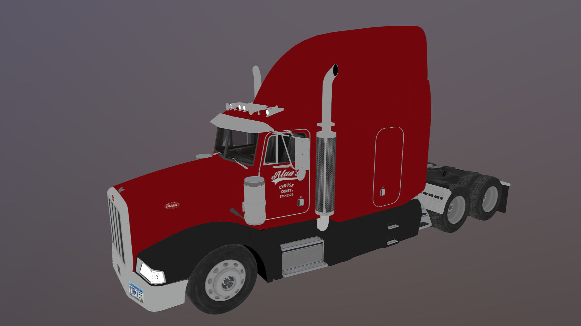 Peterbilt 377 Low-poly 3D model_33