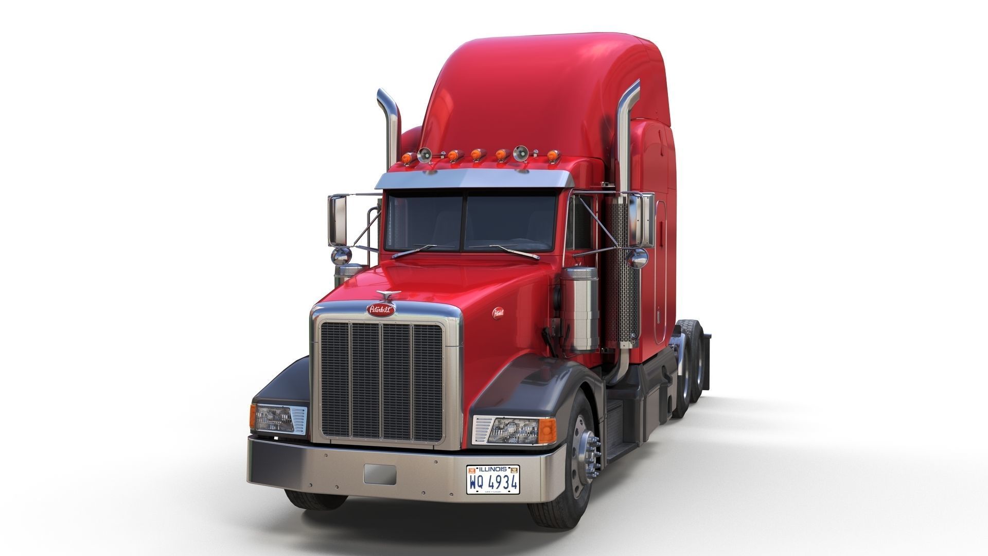 Peterbilt 377 Low-poly 3D model_8