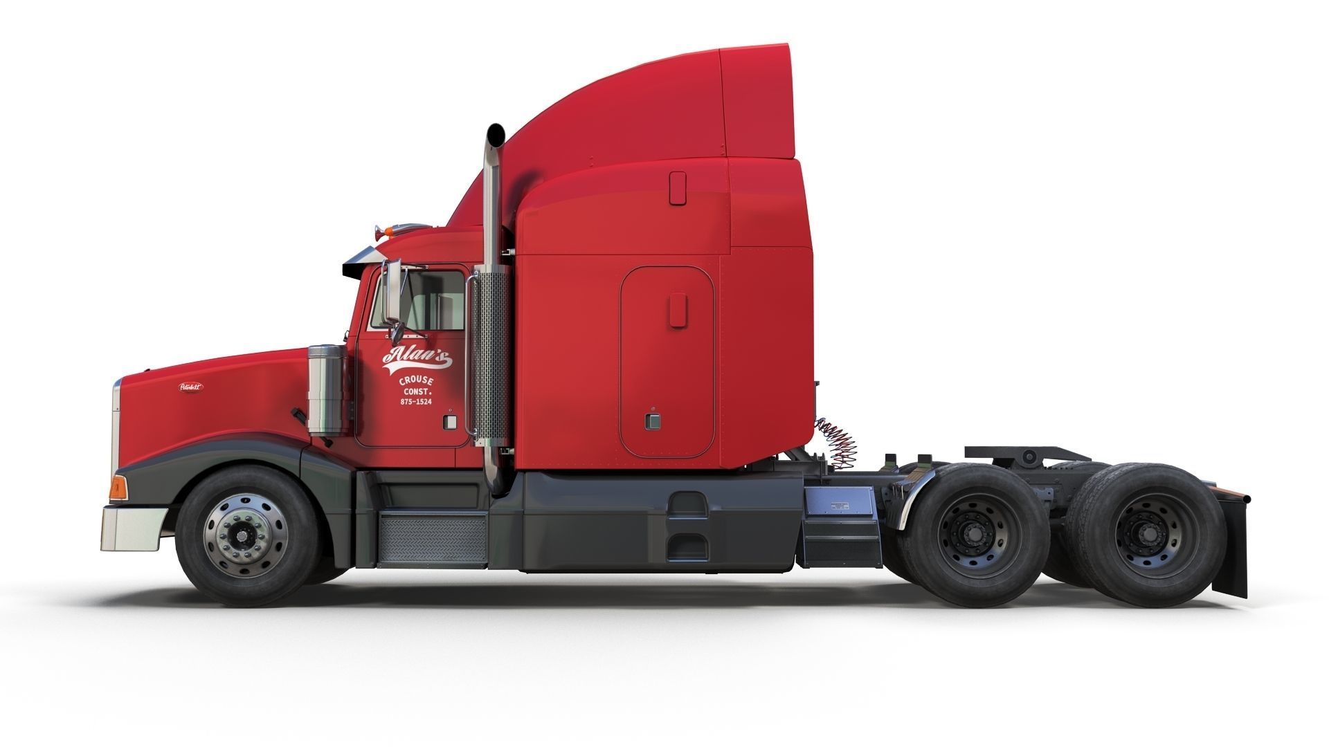 Peterbilt 377 Low-poly 3D model_4