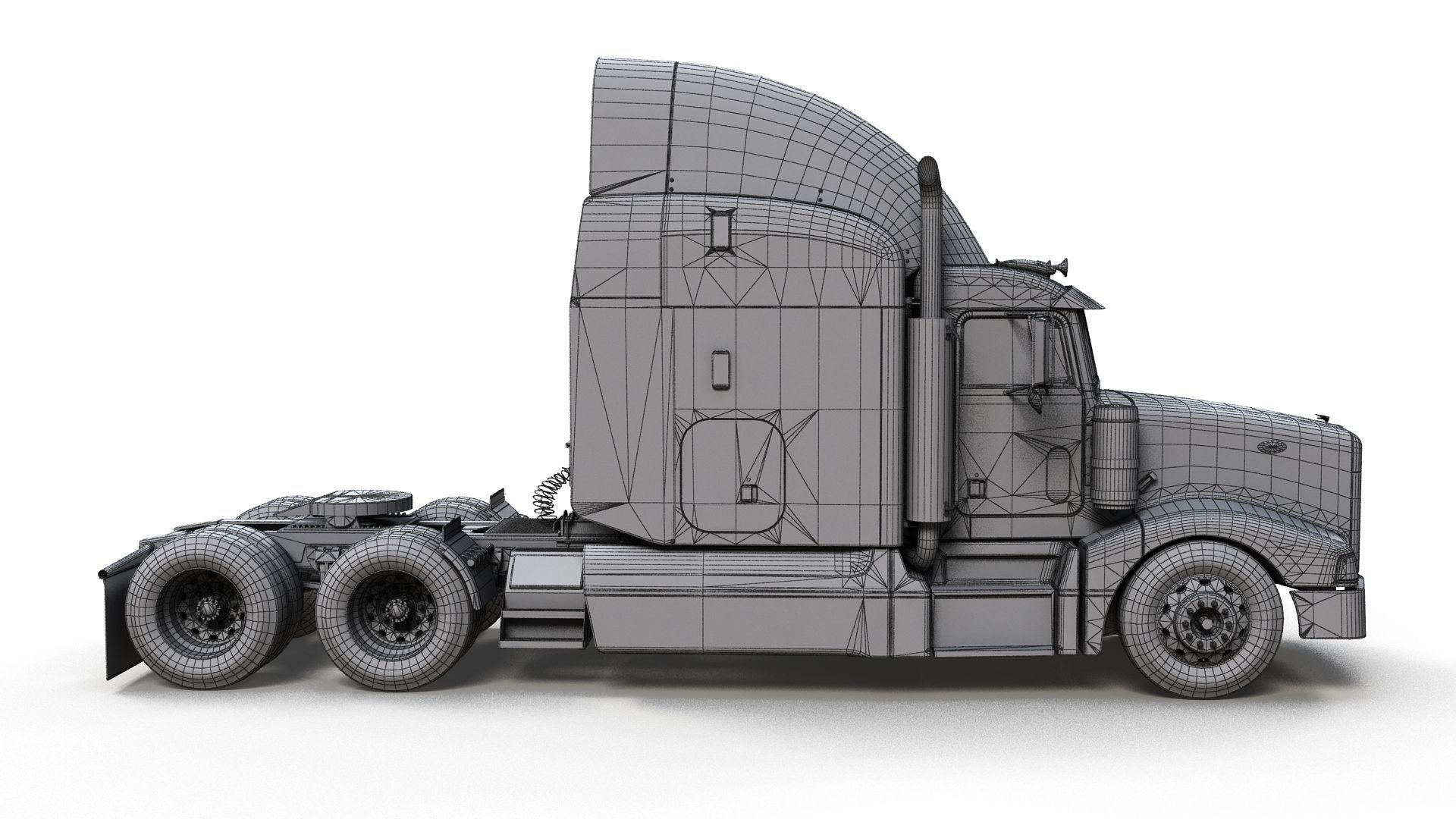 Peterbilt 377 Low-poly 3D model_15