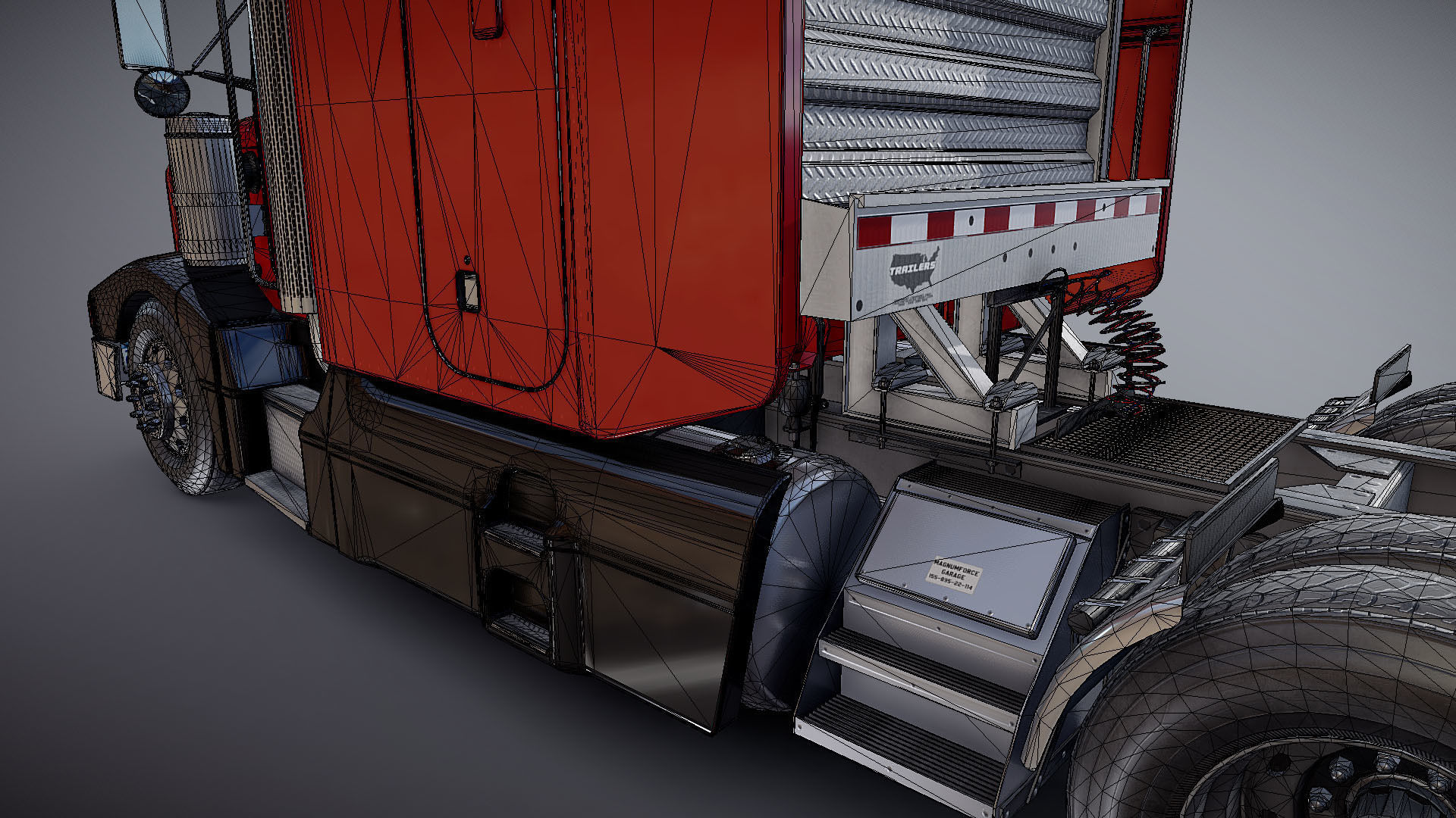 Peterbilt 377 Low-poly 3D model_30