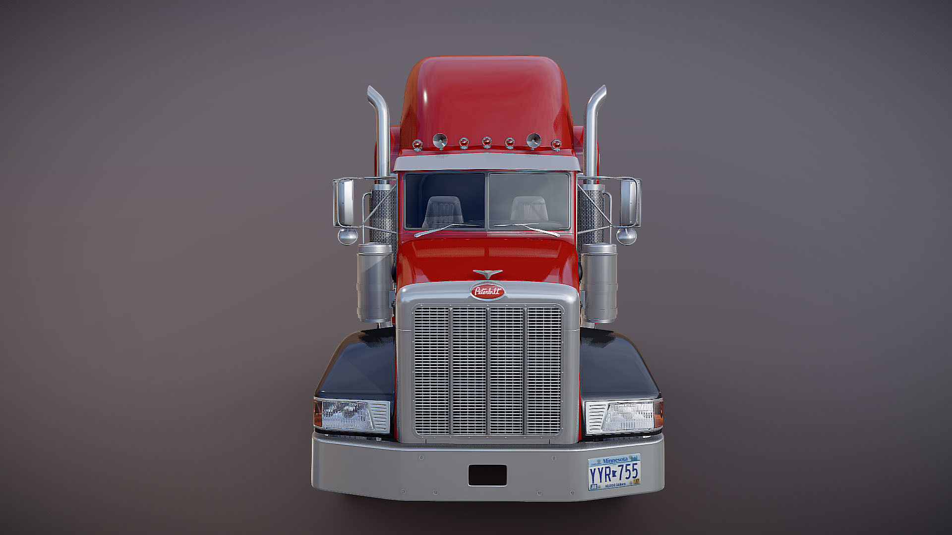 Peterbilt 377 Low-poly 3D model_22