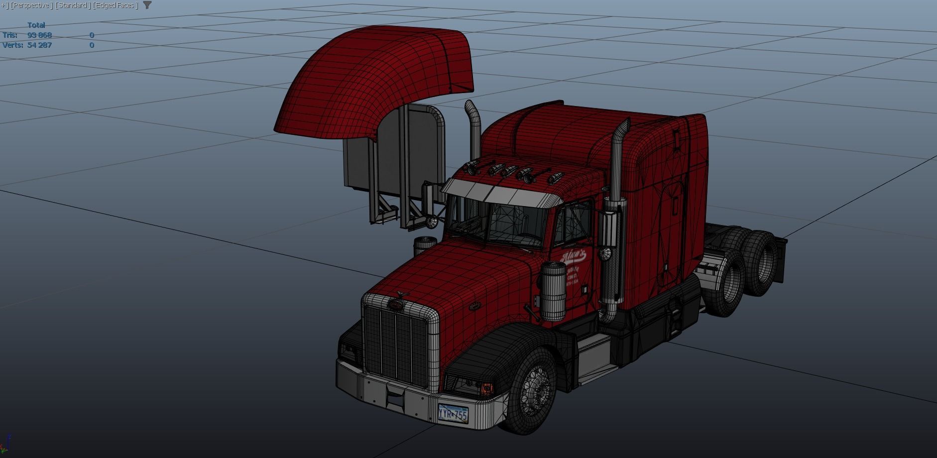 Peterbilt 377 Low-poly 3D model_44