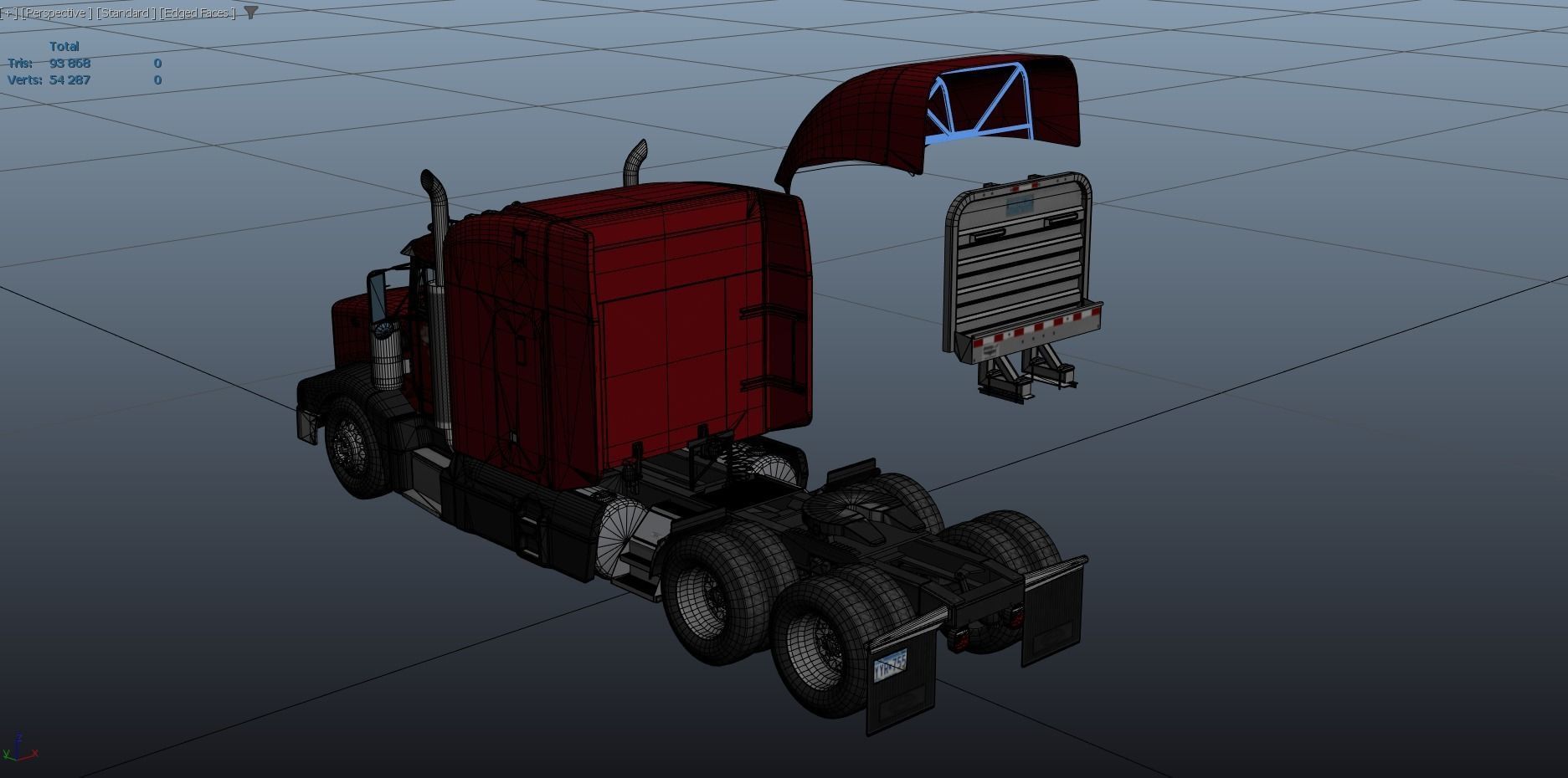 Peterbilt 377 Low-poly 3D model_43