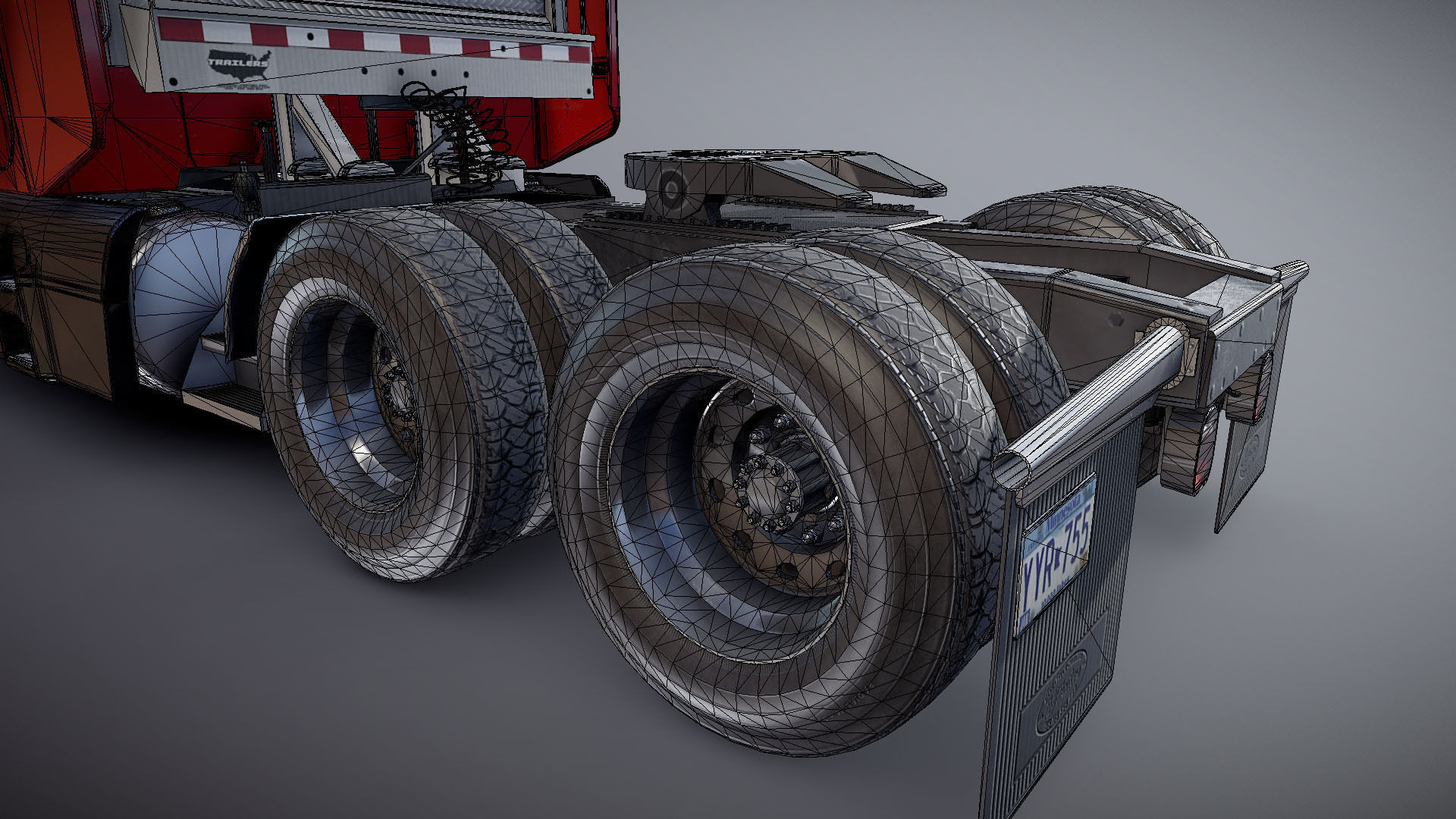 Peterbilt 377 Low-poly 3D model_31