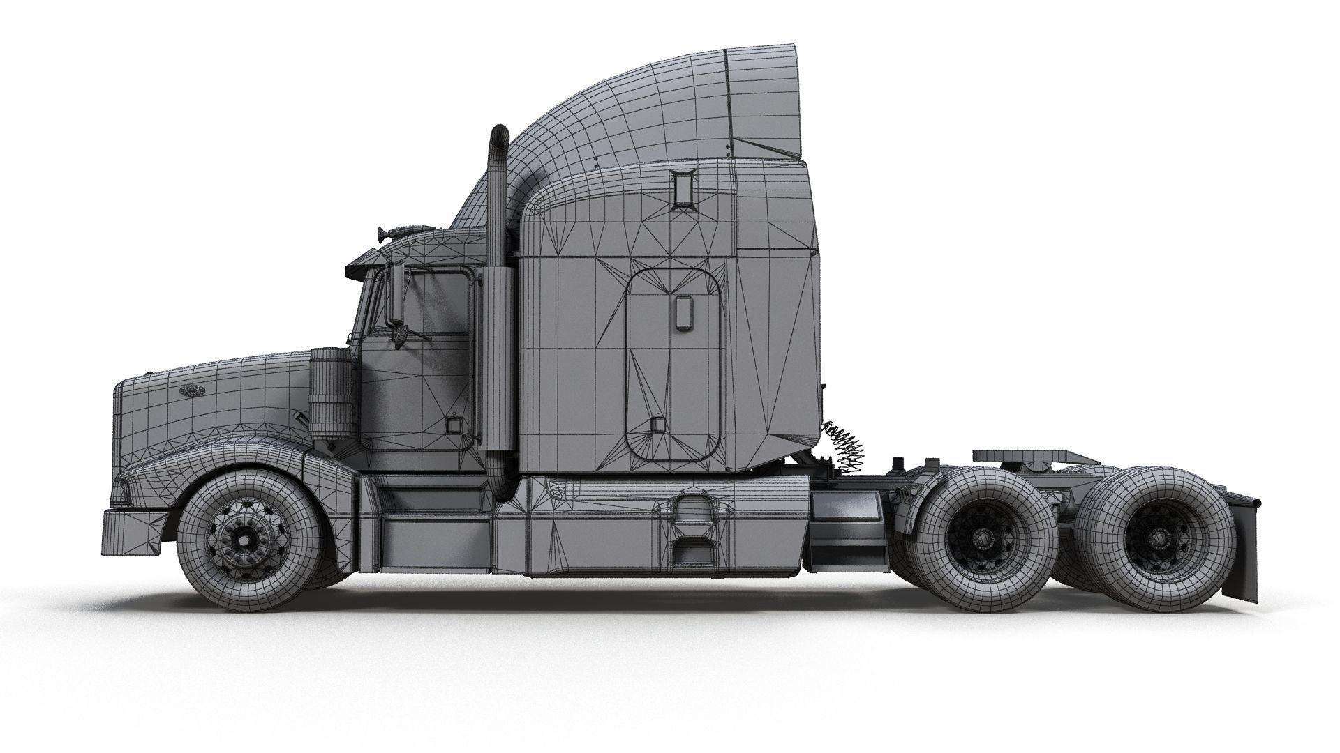 Peterbilt 377 Low-poly 3D model_12