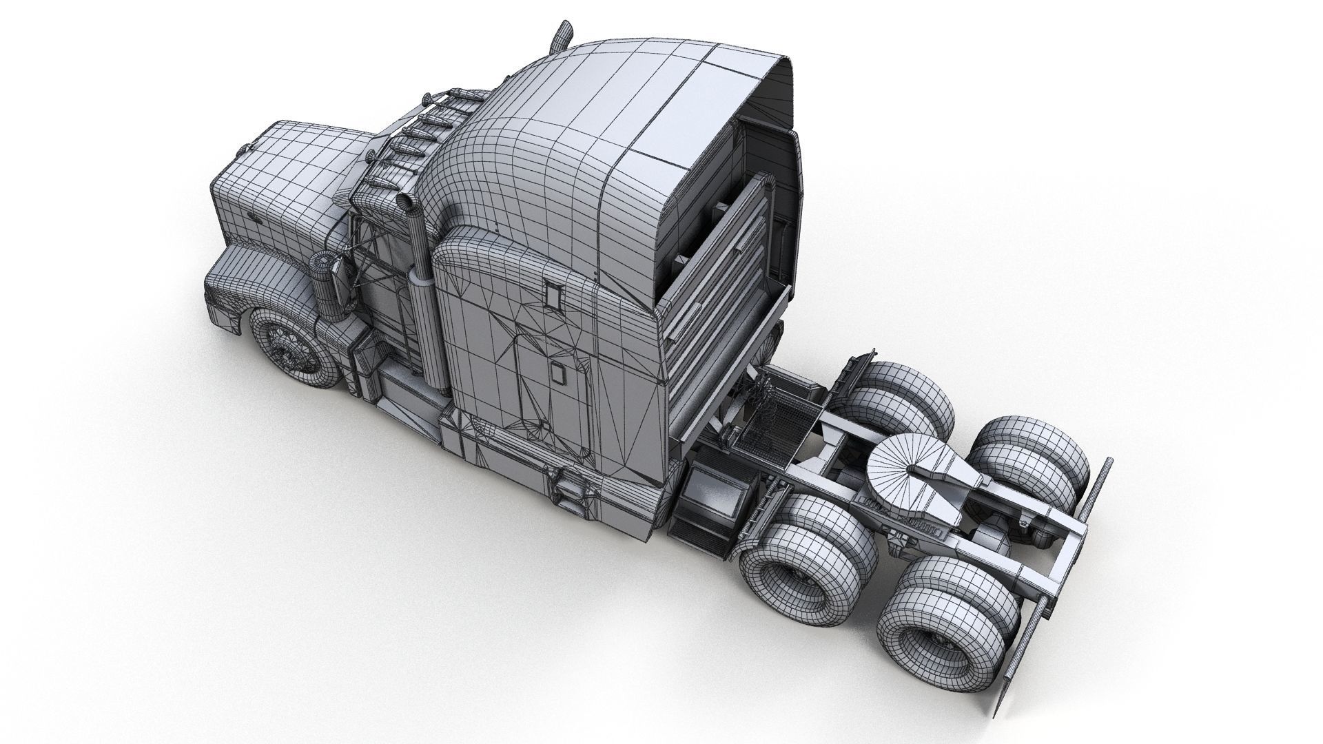 Peterbilt 377 Low-poly 3D model_14