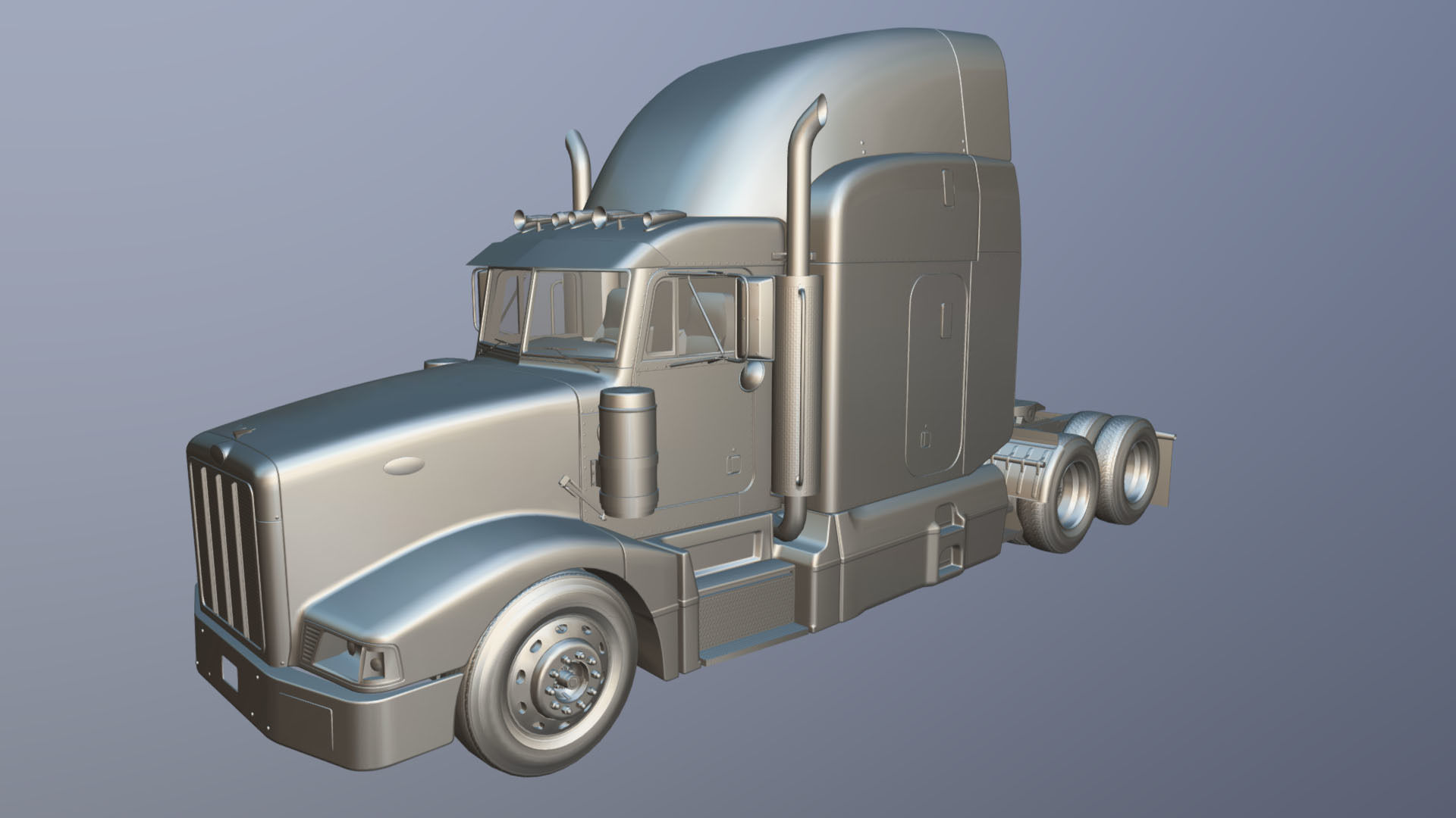 Peterbilt 377 Low-poly 3D model_36