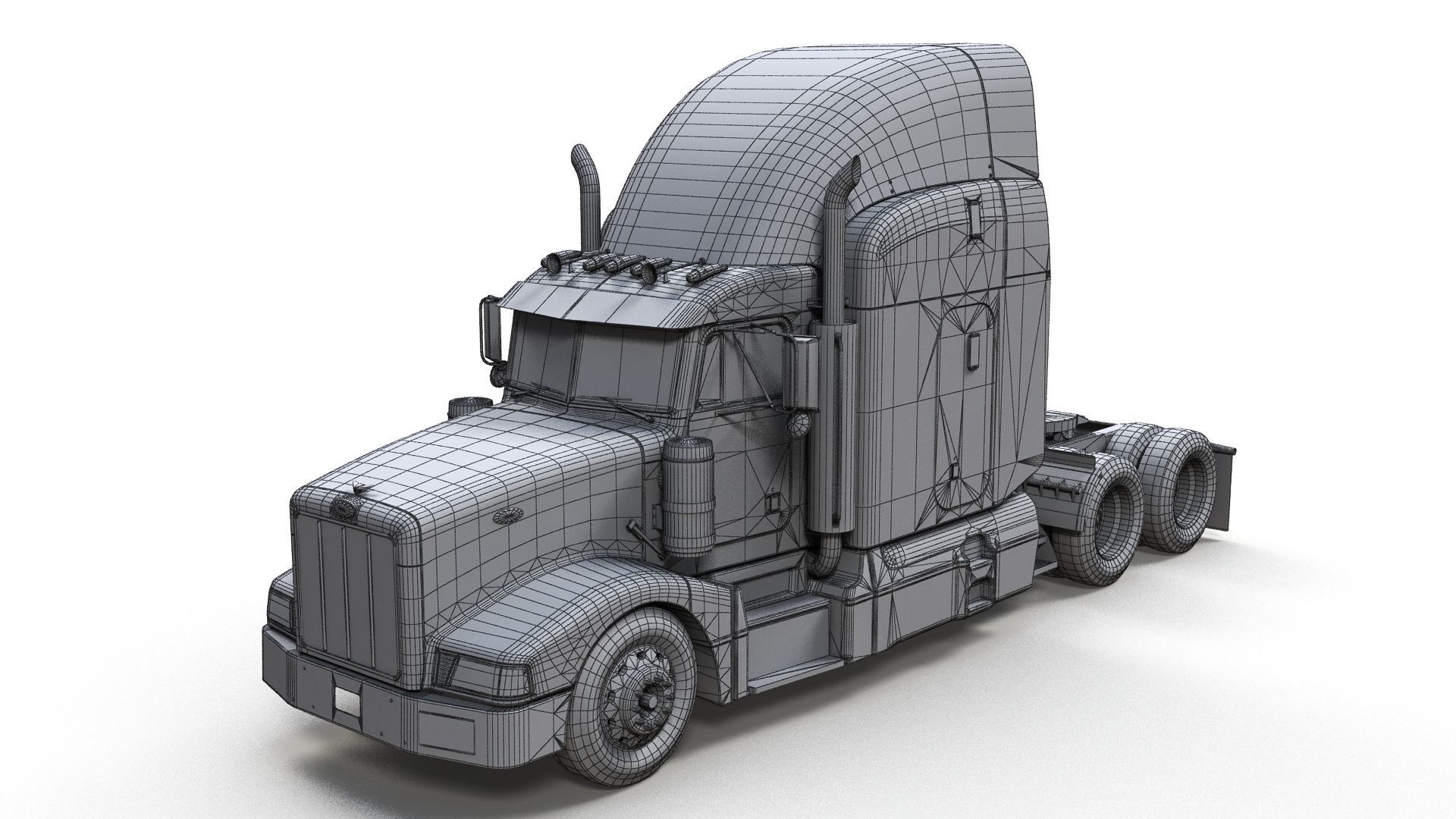 Peterbilt 377 Low-poly 3D model_11