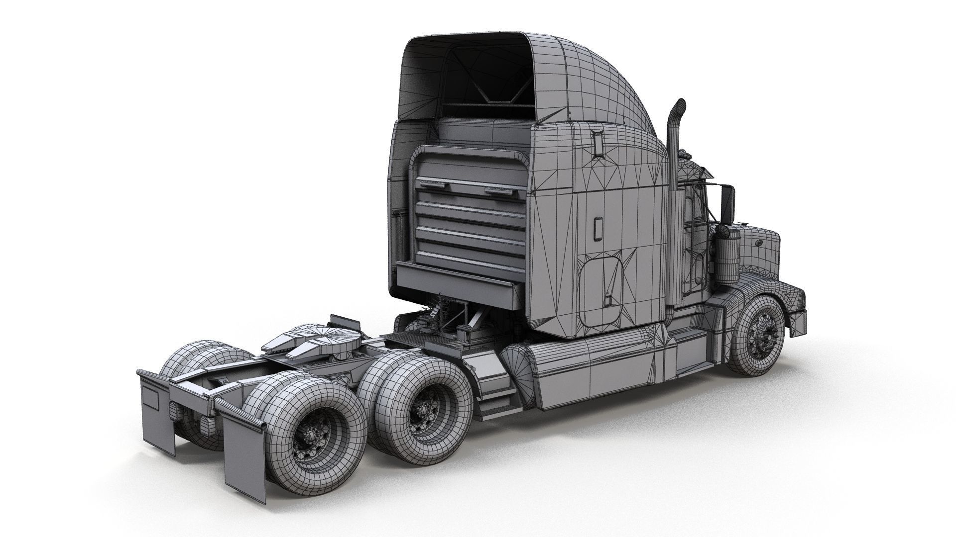 Peterbilt 377 Low-poly 3D model_10