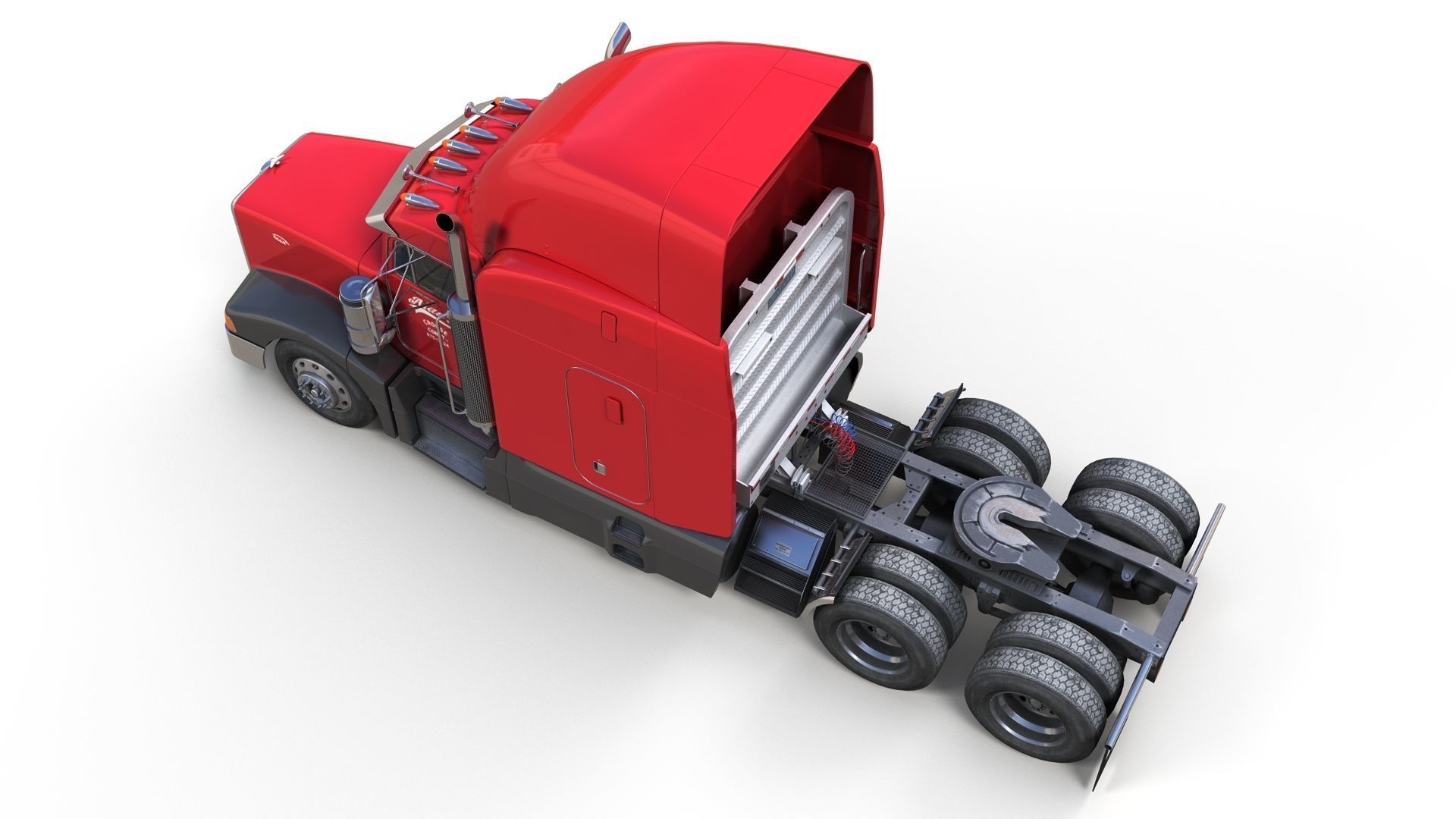 Peterbilt 377 Low-poly 3D model_6