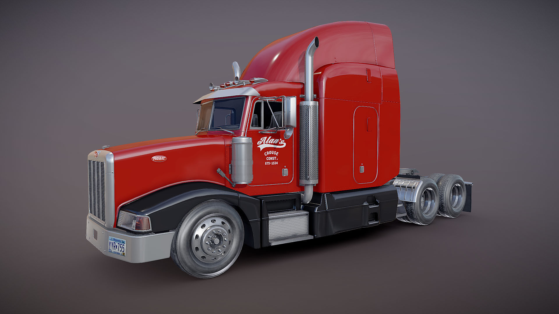 Peterbilt 377 Low-poly 3D model_20