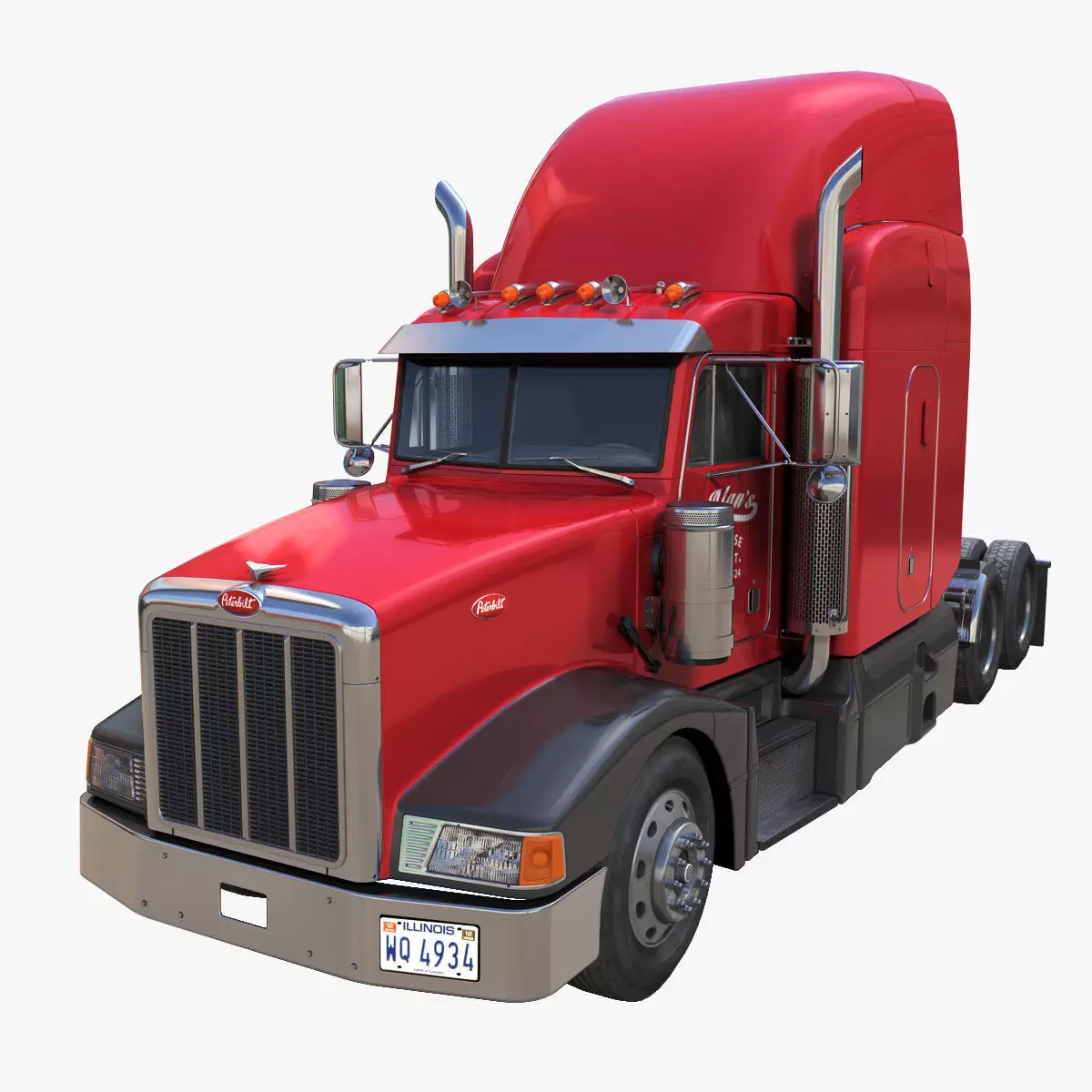 Peterbilt 377 Low-poly 3D model_0