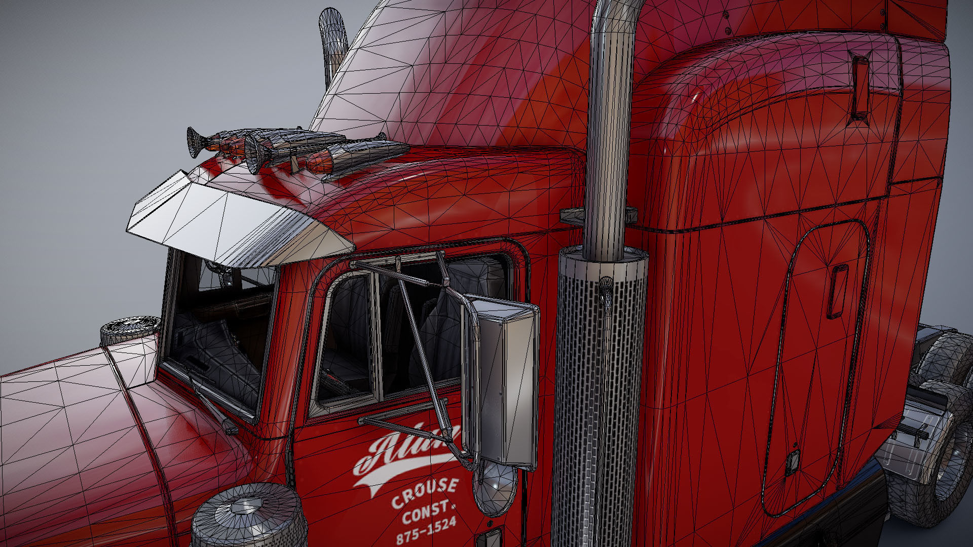 Peterbilt 377 Low-poly 3D model_32