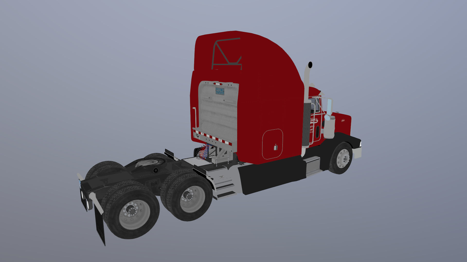Peterbilt 377 Low-poly 3D model_35