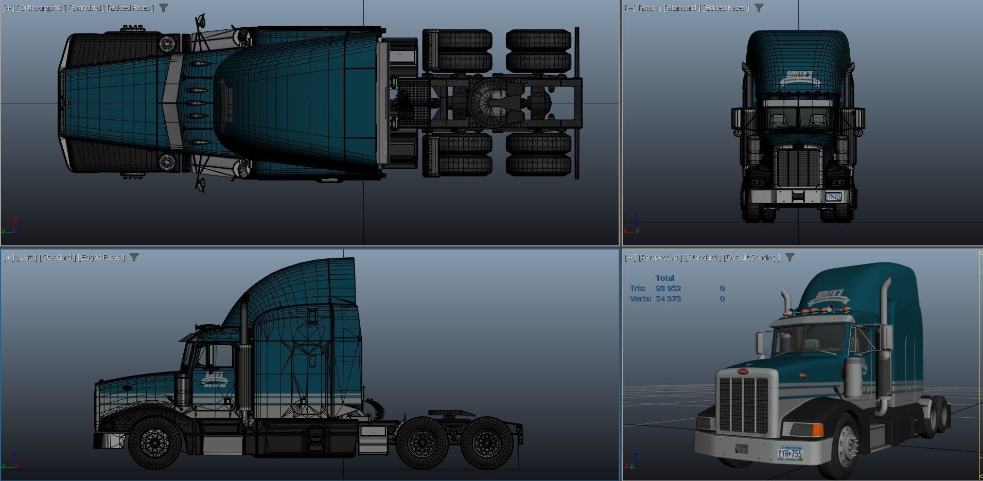 Peterbilt 377 Low-poly 3D model_45