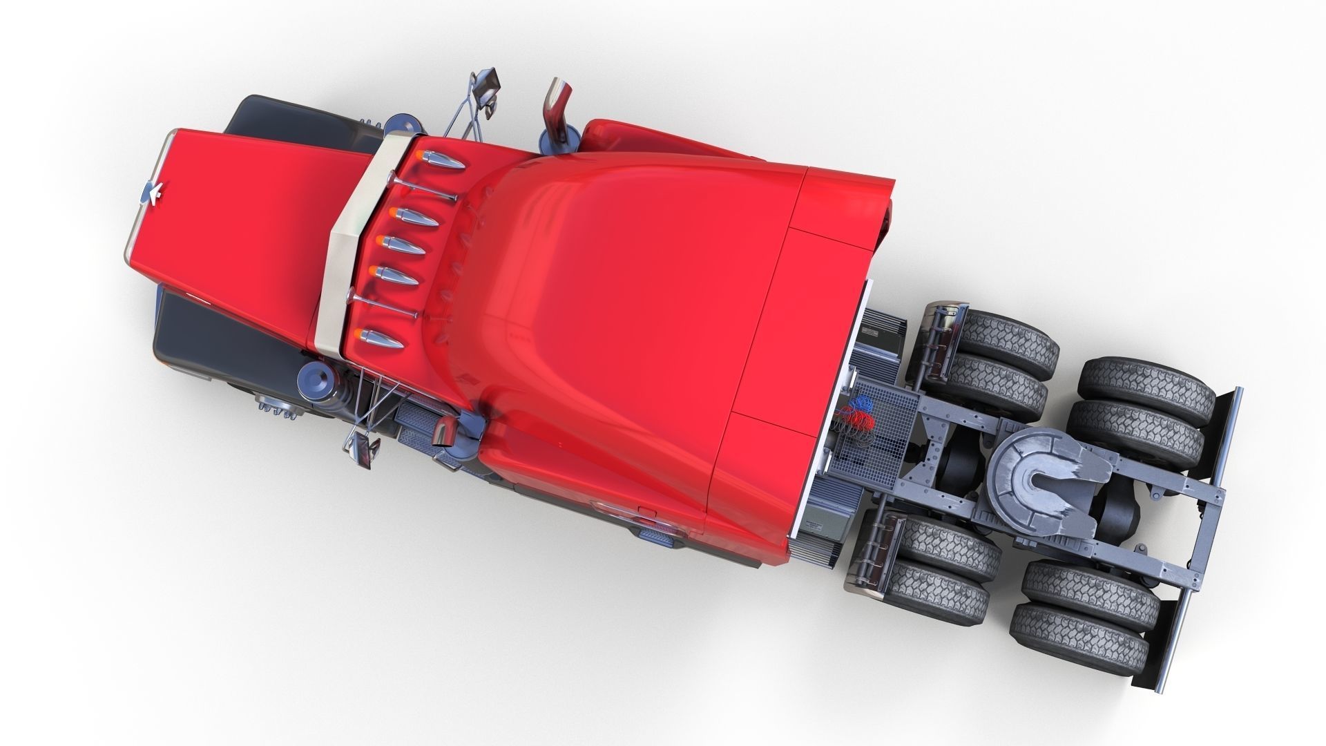 Peterbilt 377 Low-poly 3D model_7