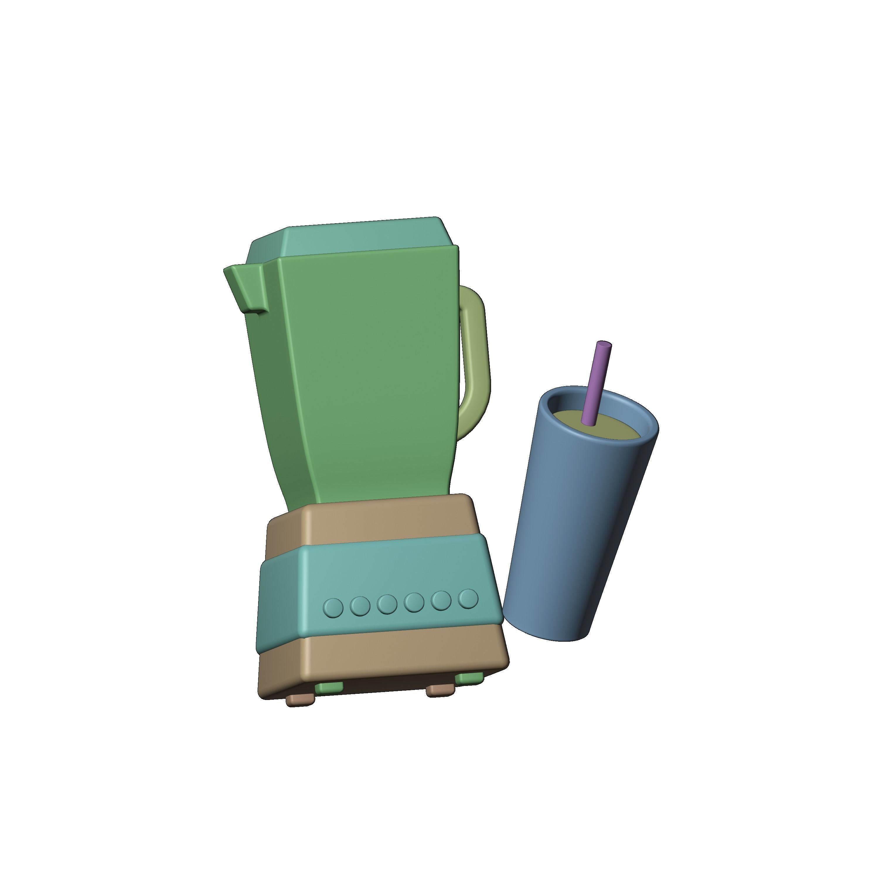 Modeling blender and juice  3D model_4