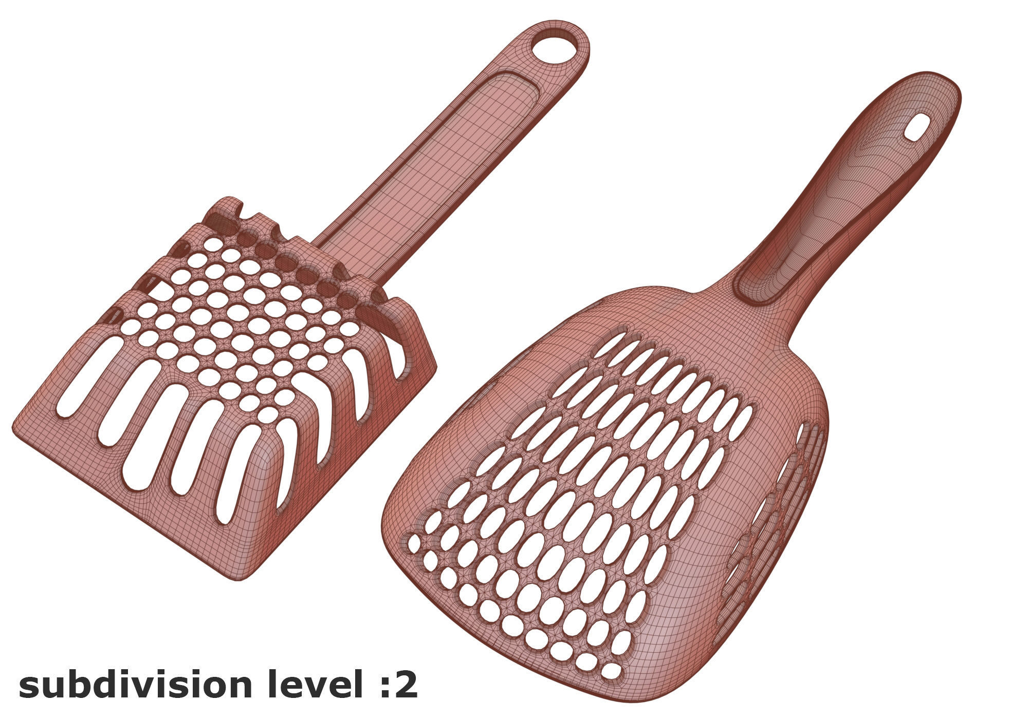cat litter shovels 3D model_3