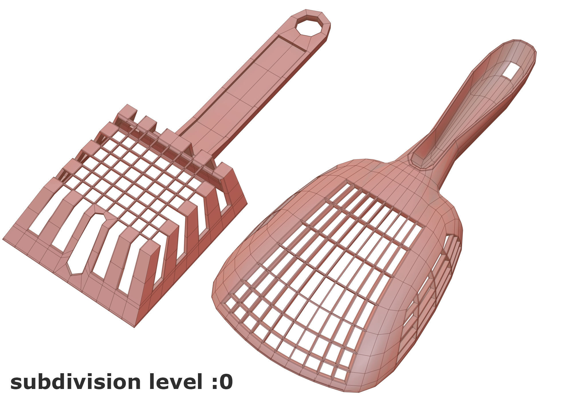 cat litter shovels 3D model_2