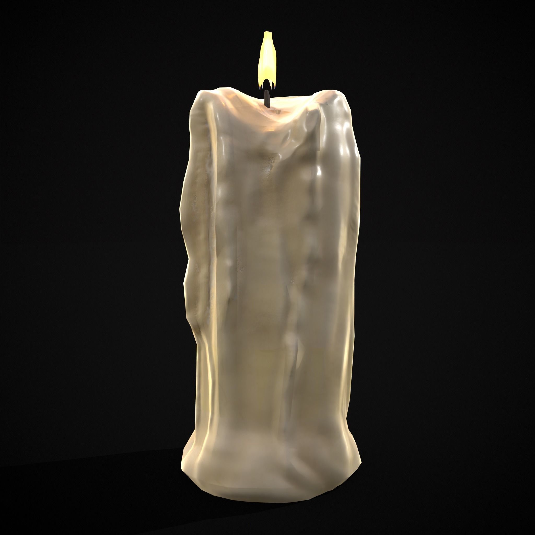 Old Melted Candles Low-poly 3D model_15