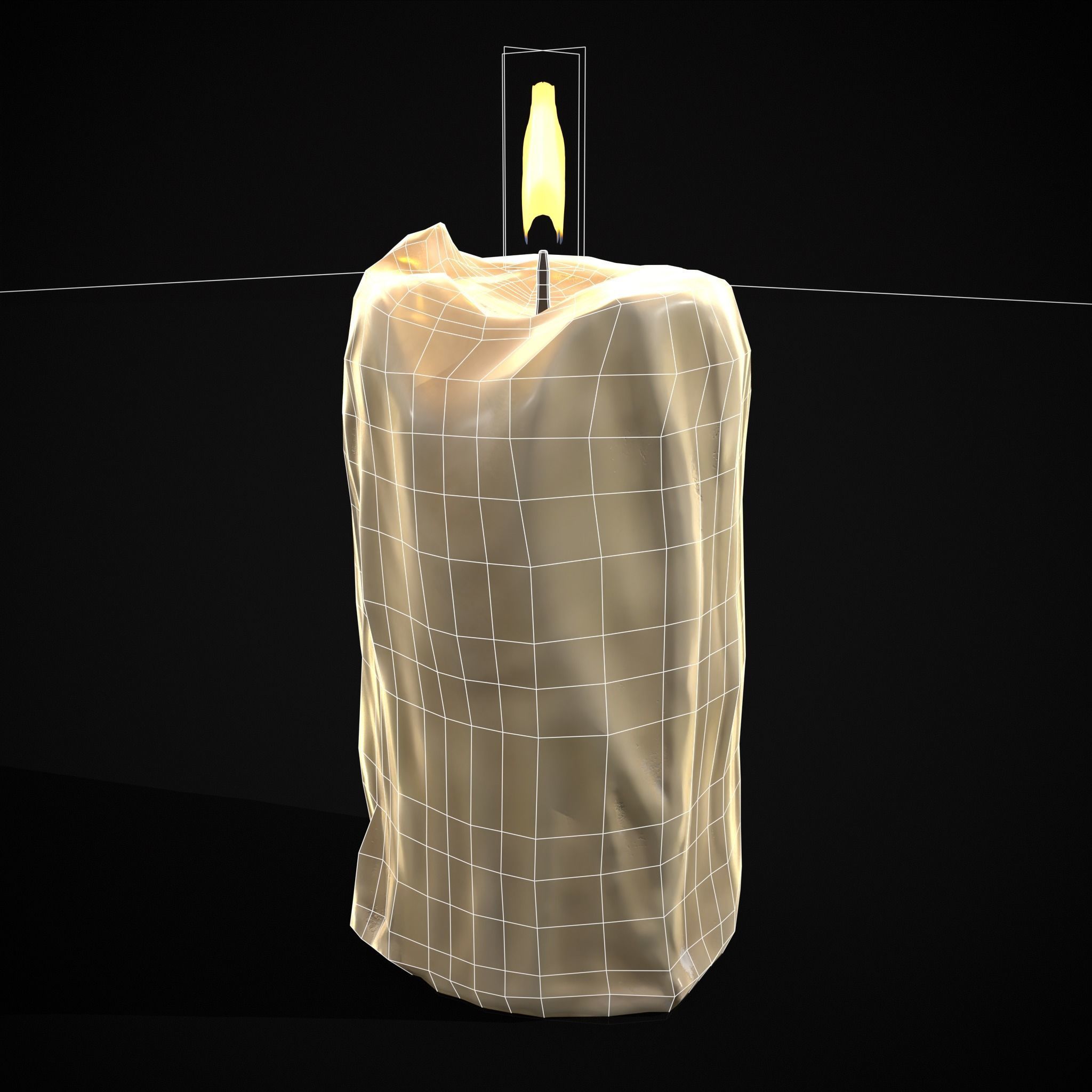 Old Melted Candles Low-poly 3D model_18