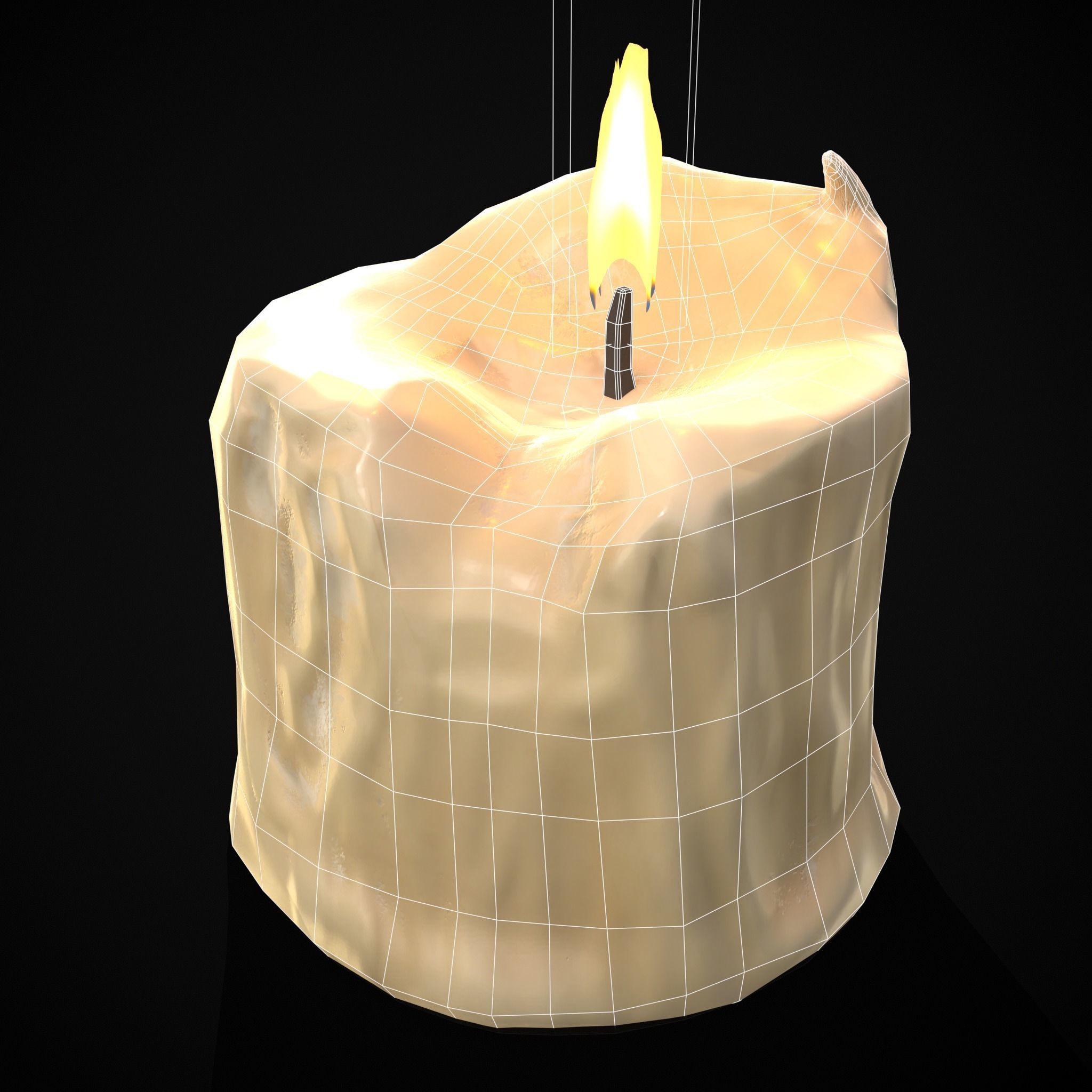 Old Melted Candles Low-poly 3D model_20