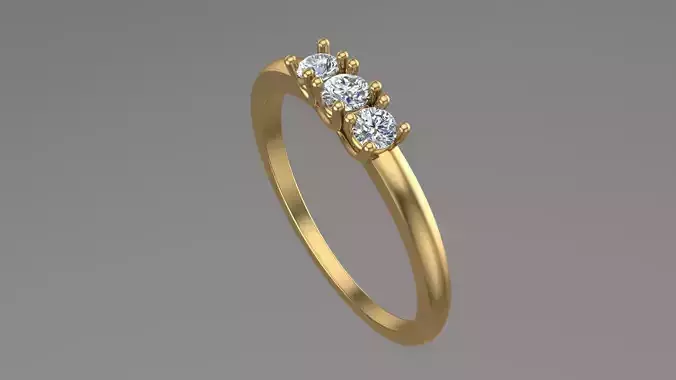 Three stone Ring 3d model printable model