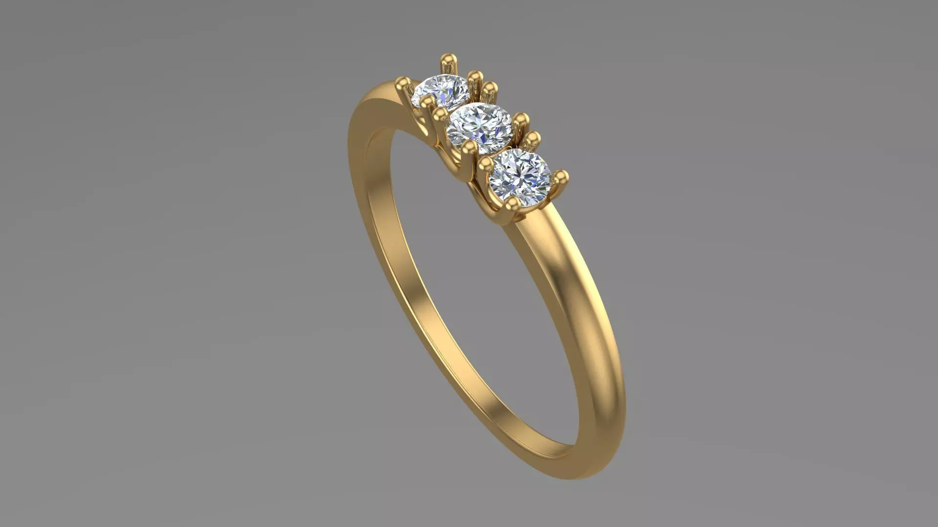 Three stone Ring 3d model printable model 3D print model_0